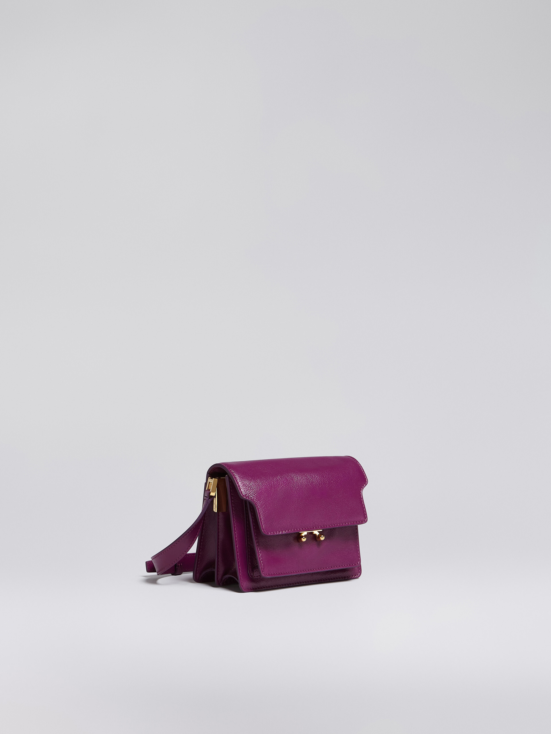 TRUNK SOFT mini bag in purple leather - Shoulder Bag - Image 6
