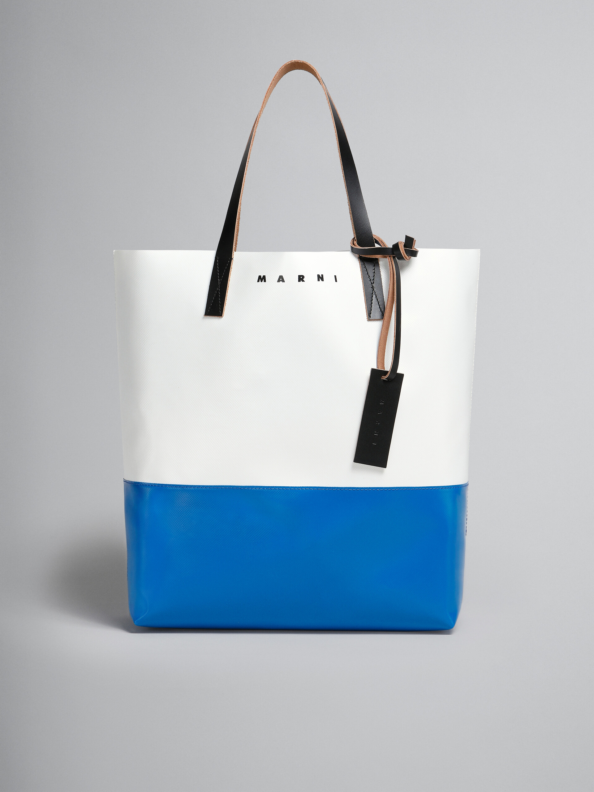 Tribeca shopping bag in white and blue - Shopping Bags - Image 1