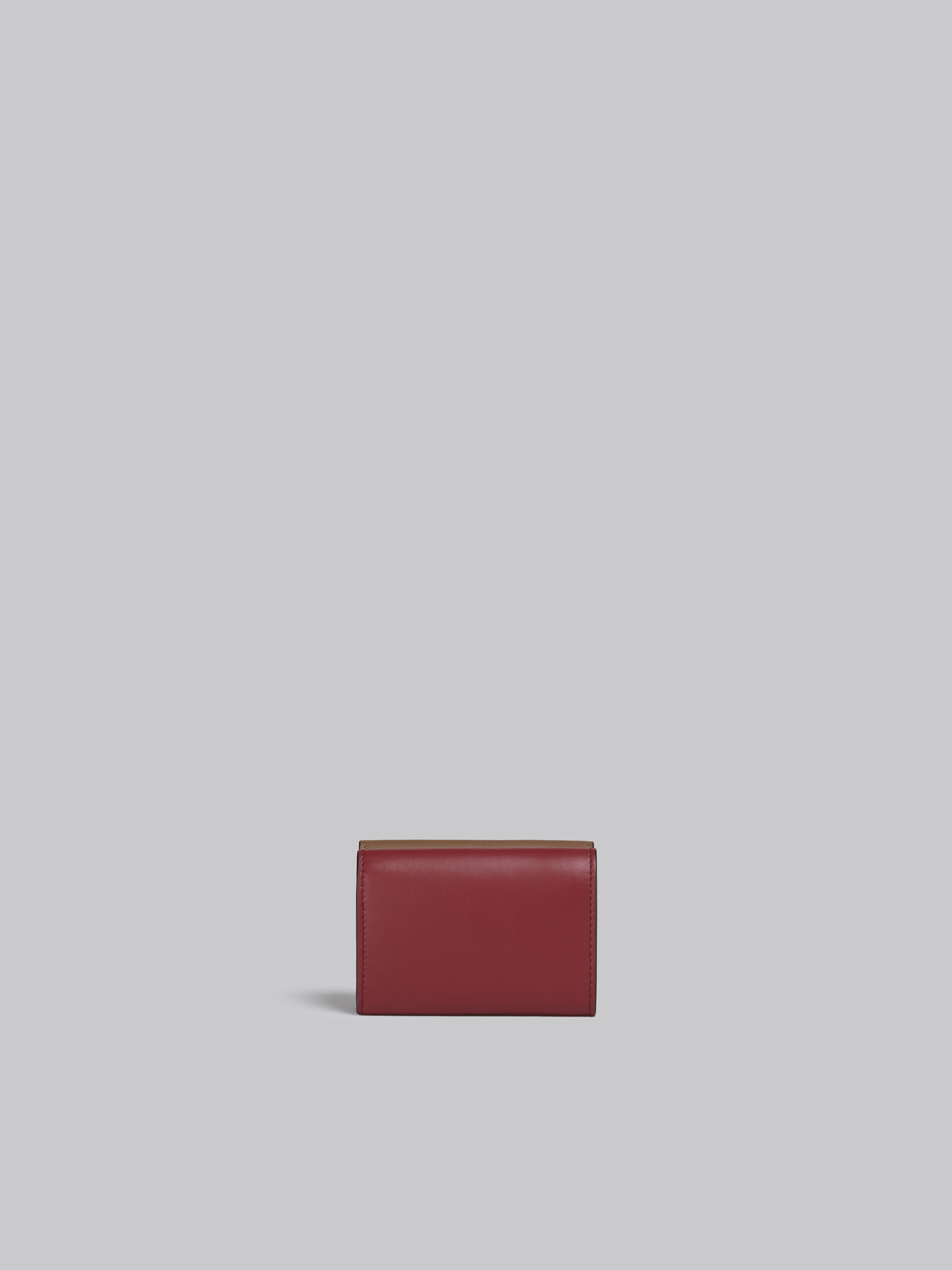 Dreifach faltbare Brieftasche aus braun-pinkem und burgunderrotem Leder - Brieftaschen - Image 3