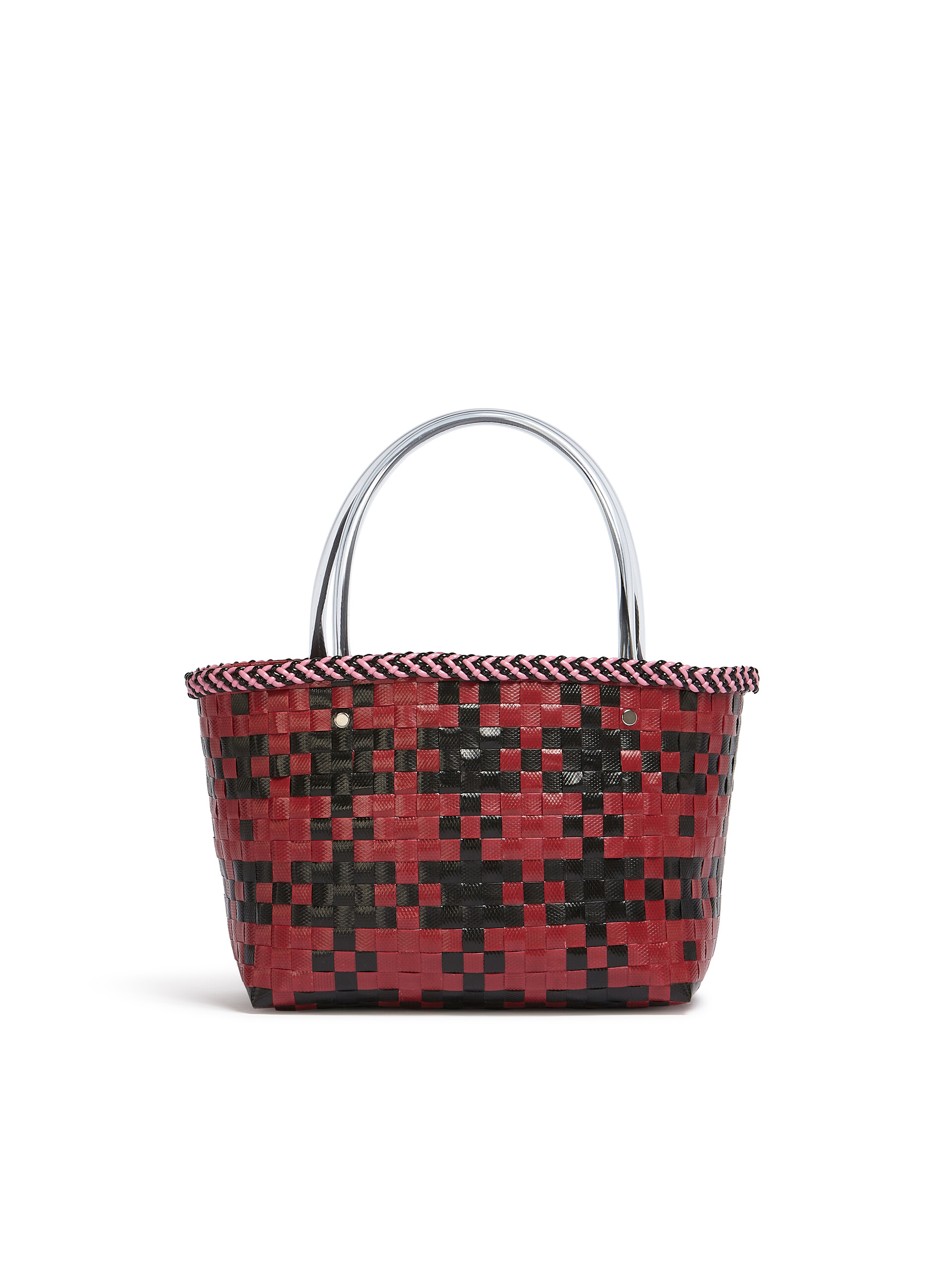 MARNI MARKET CHECK BAG in burgundy tartan woven material - Bags - Image 3