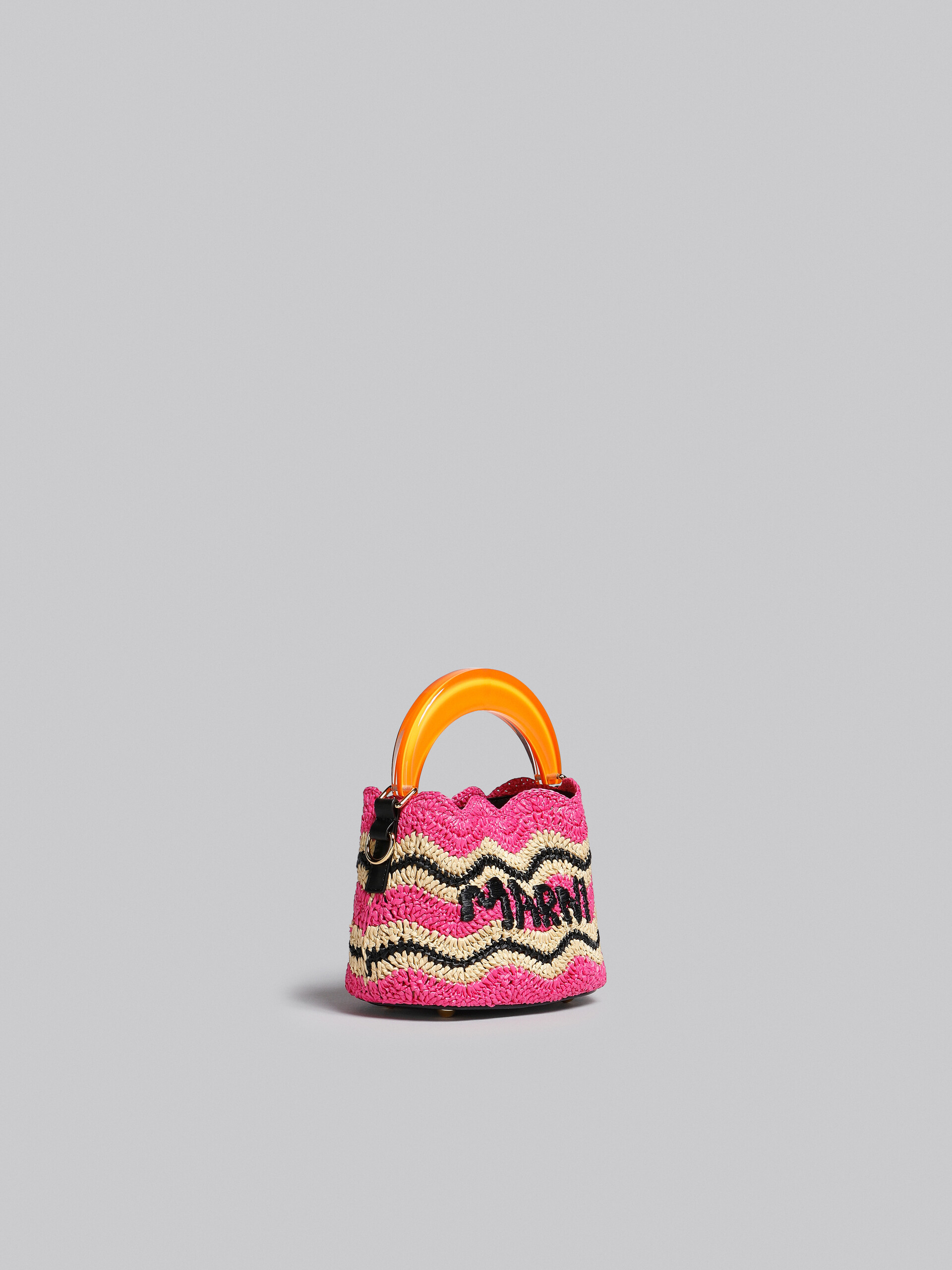 Marni x No Vacancy Inn - Venice Mini Bucket in fuchsia crochet raffia - Shoulder Bag - Image 6
