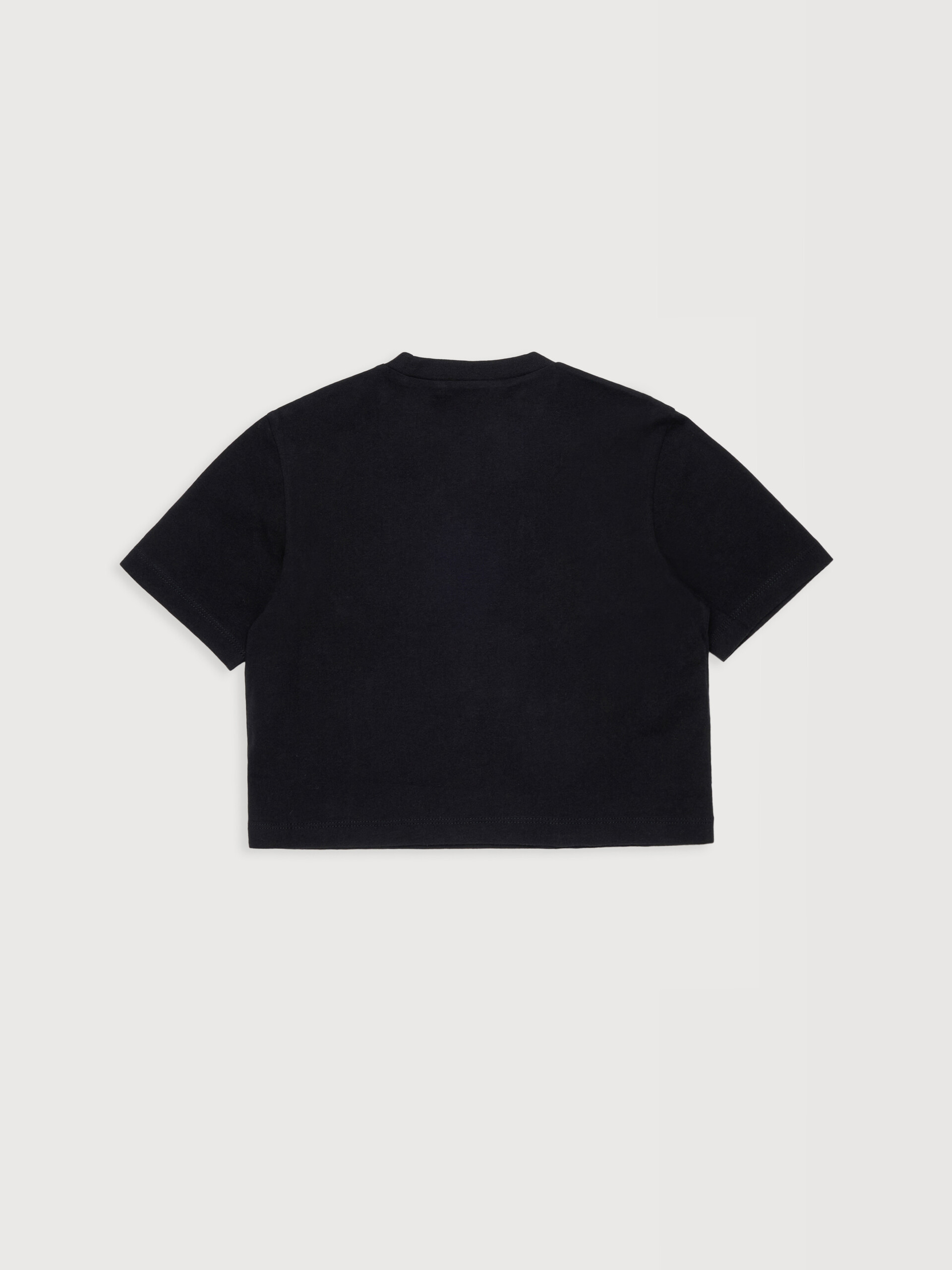 Black cotton T-shirt with rhinestone logo - T-shirts - Image 2