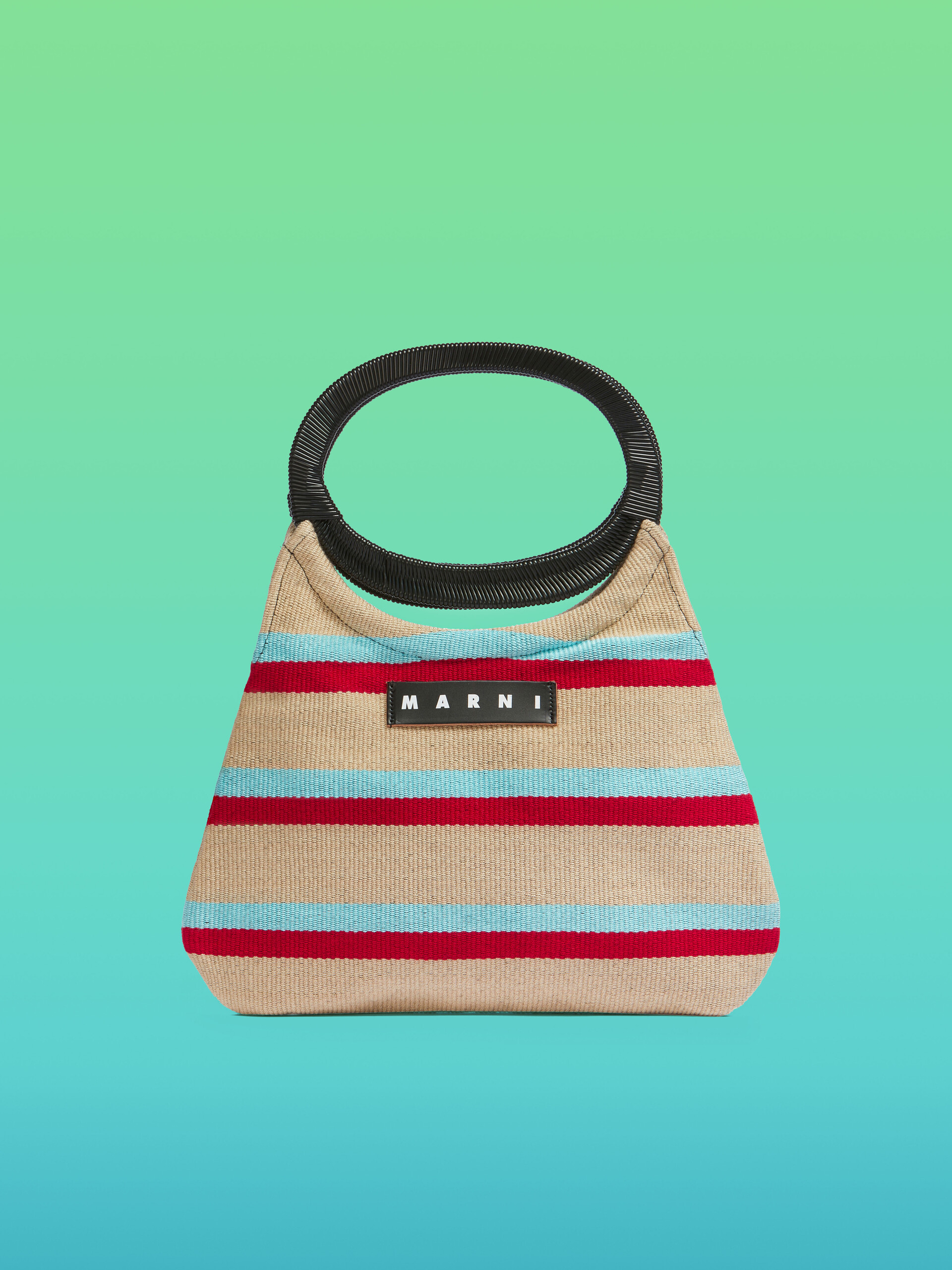 MARNI MARKET bag in multicolor striped cotton - Bags - Image 1