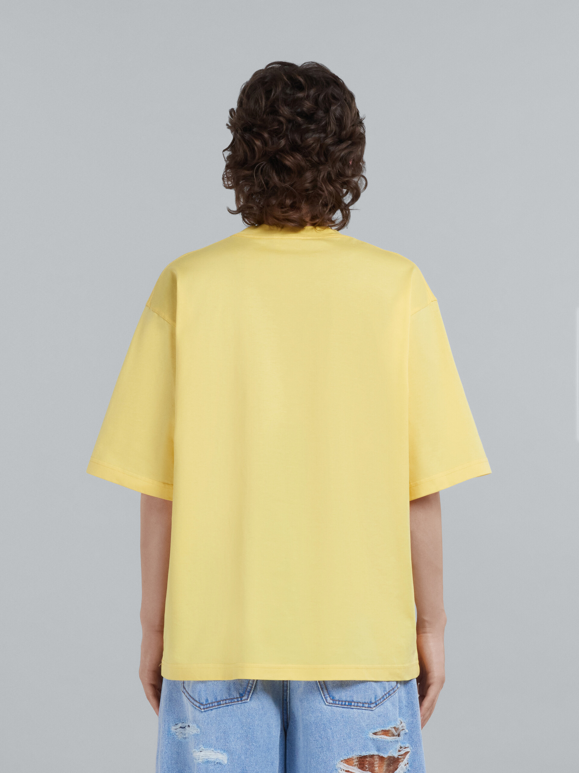 T-shirt en coton biologique jaune avec logo - T-shirts - Image 3