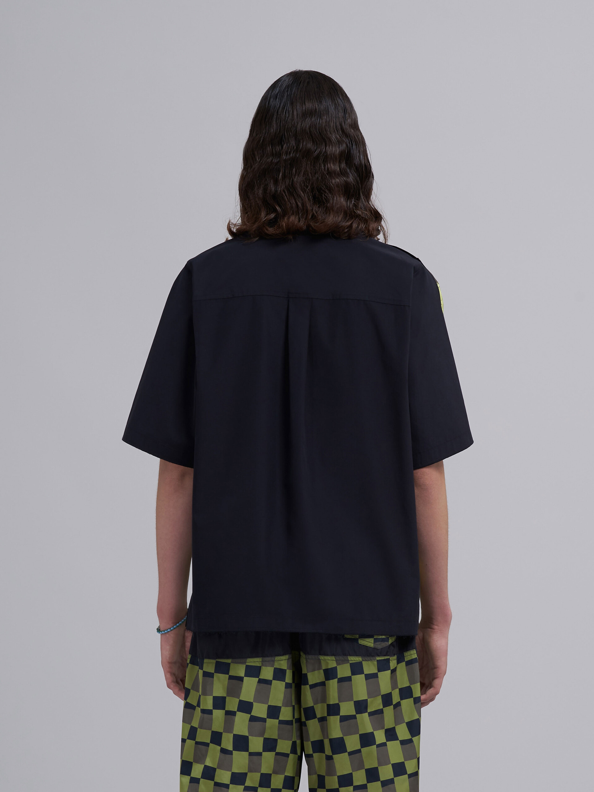 50s 카모 프린트 혼합 소재 볼링 셔츠 - Shirts - Image 3