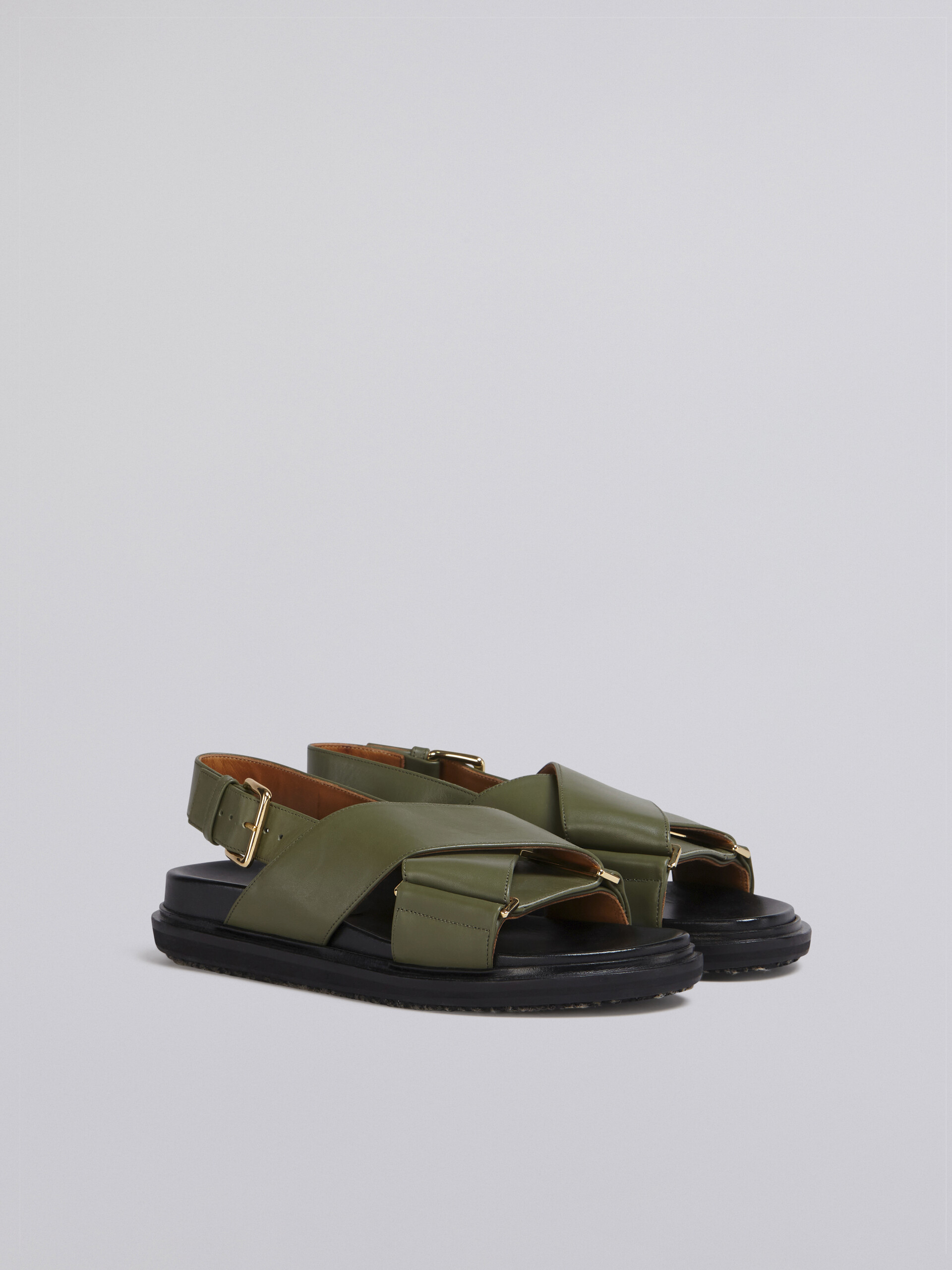 Green leather fussbett - Sandals - Image 2