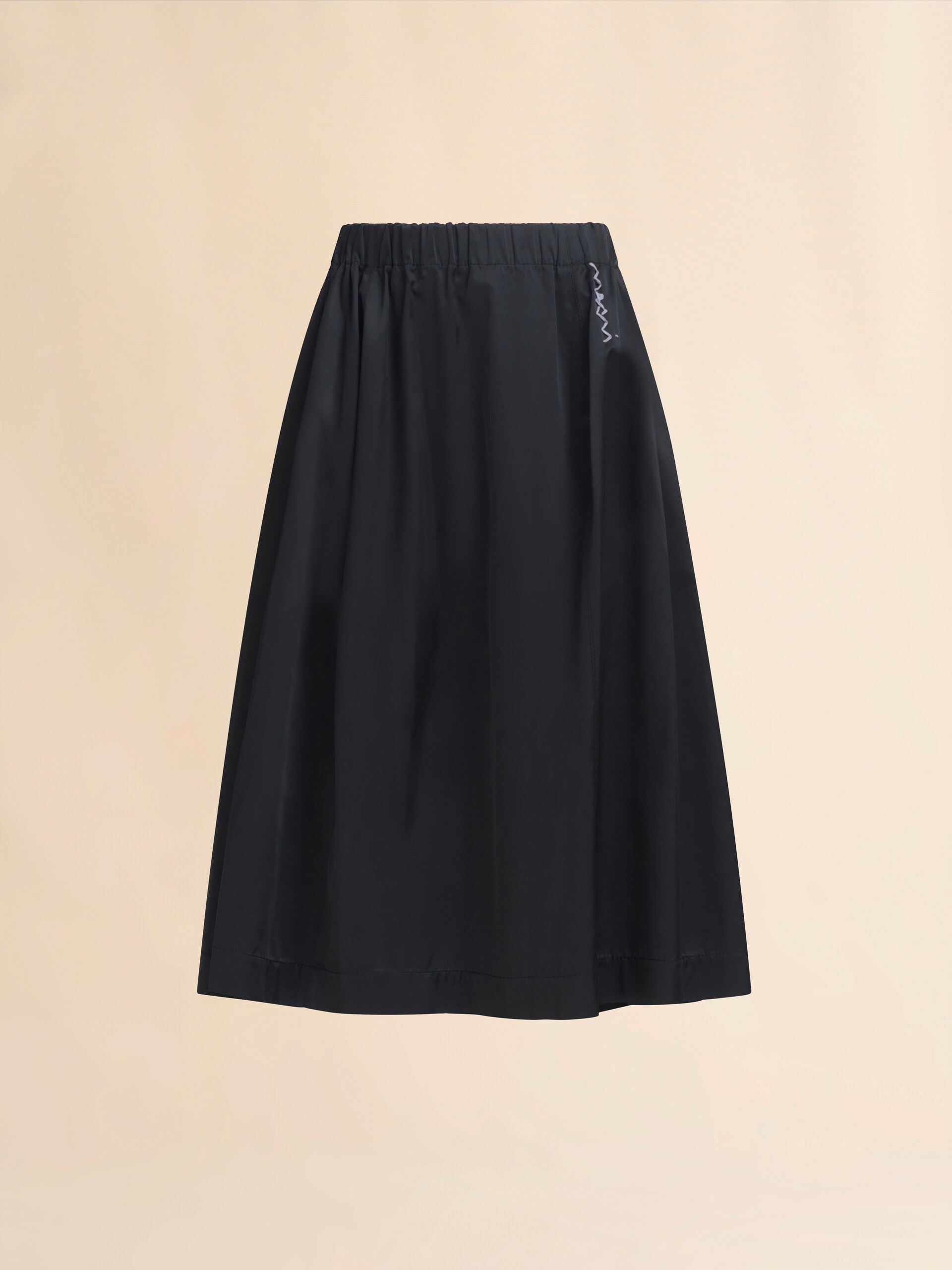 Black taffeta wide skirt with Marni Symbol - Skirts - Image 1