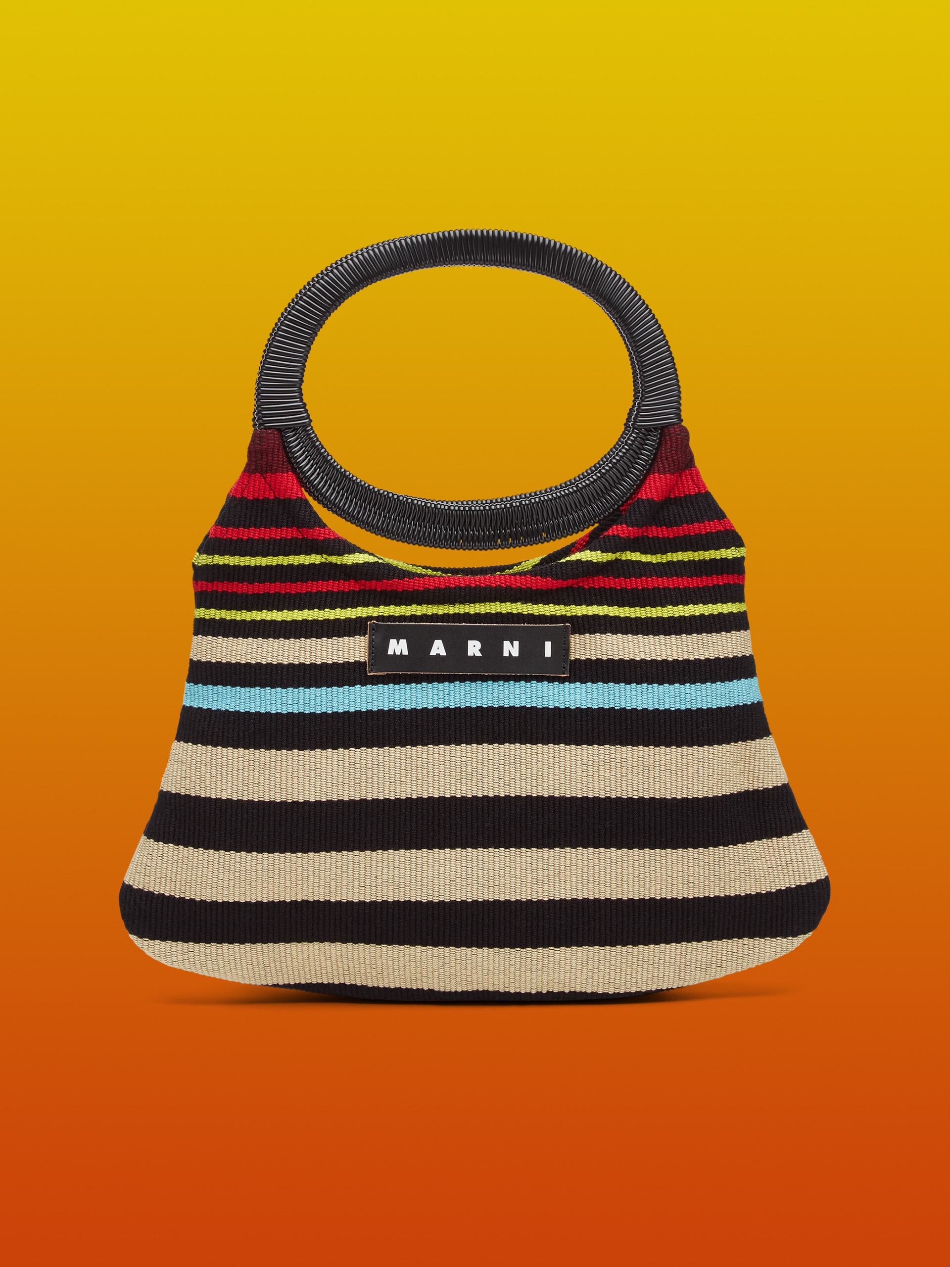 MARNI MARKET bag in multicolor striped cotton