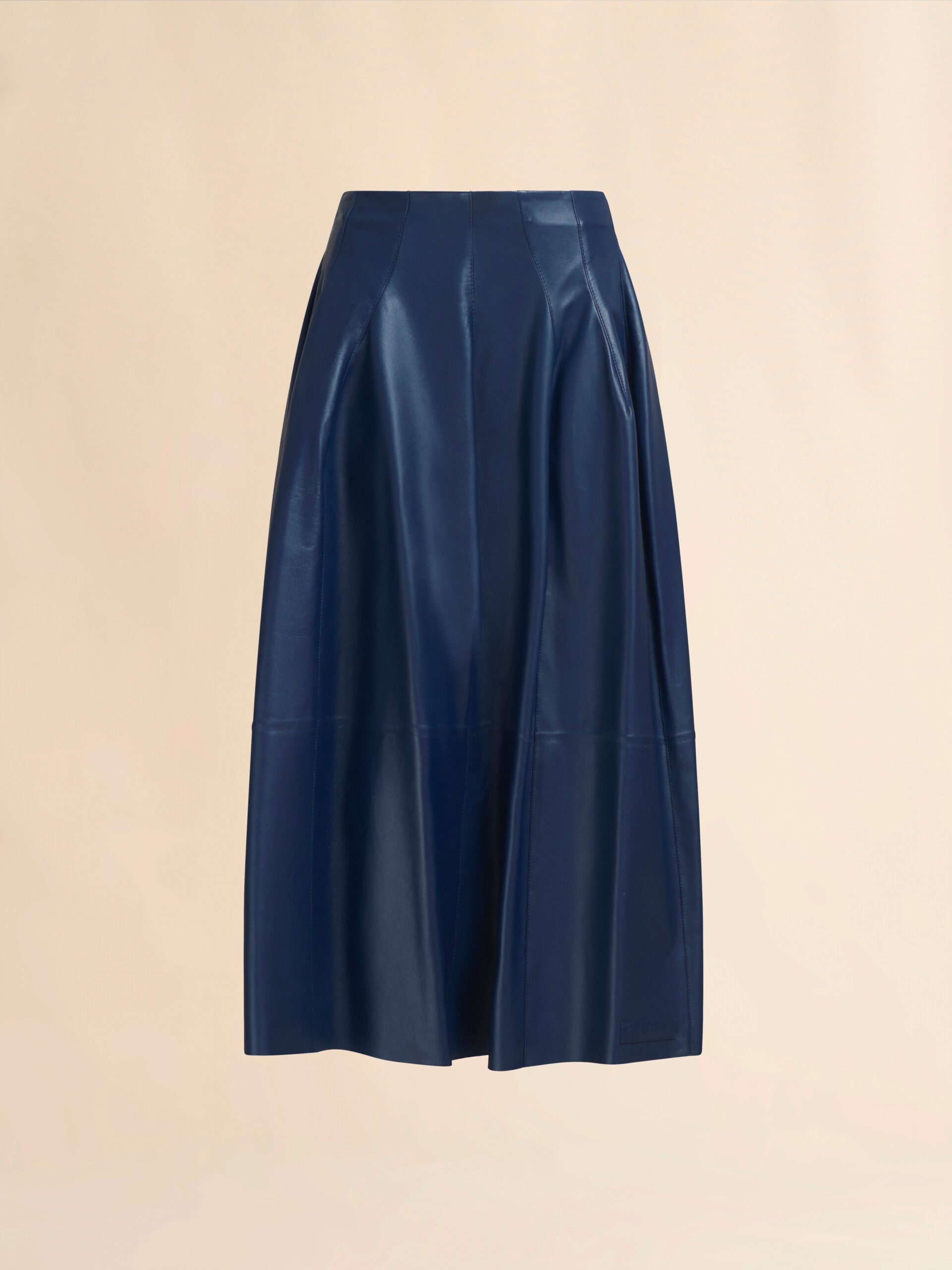 Blauer Rock aus Nappaleder mit hoher Taille - Röcke - Image 1