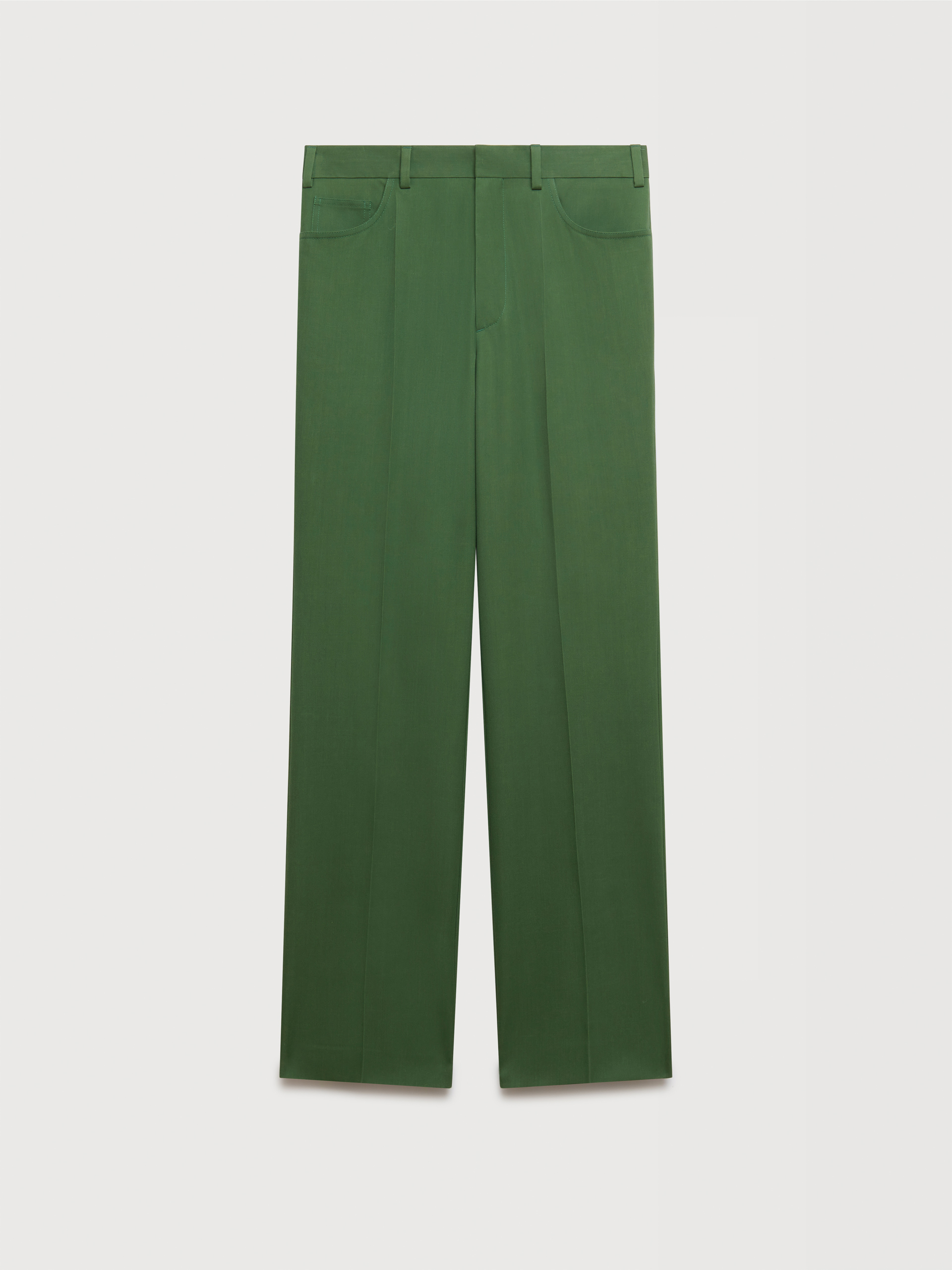Green batavia wool trousers - Pants - Image 1