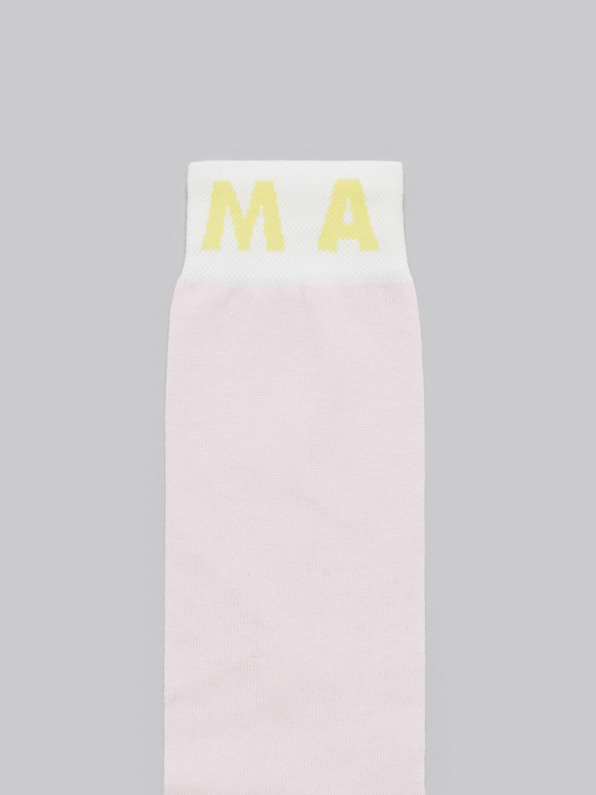 Pink cotton and nylon socks with colour blocks - Socks - Image 3