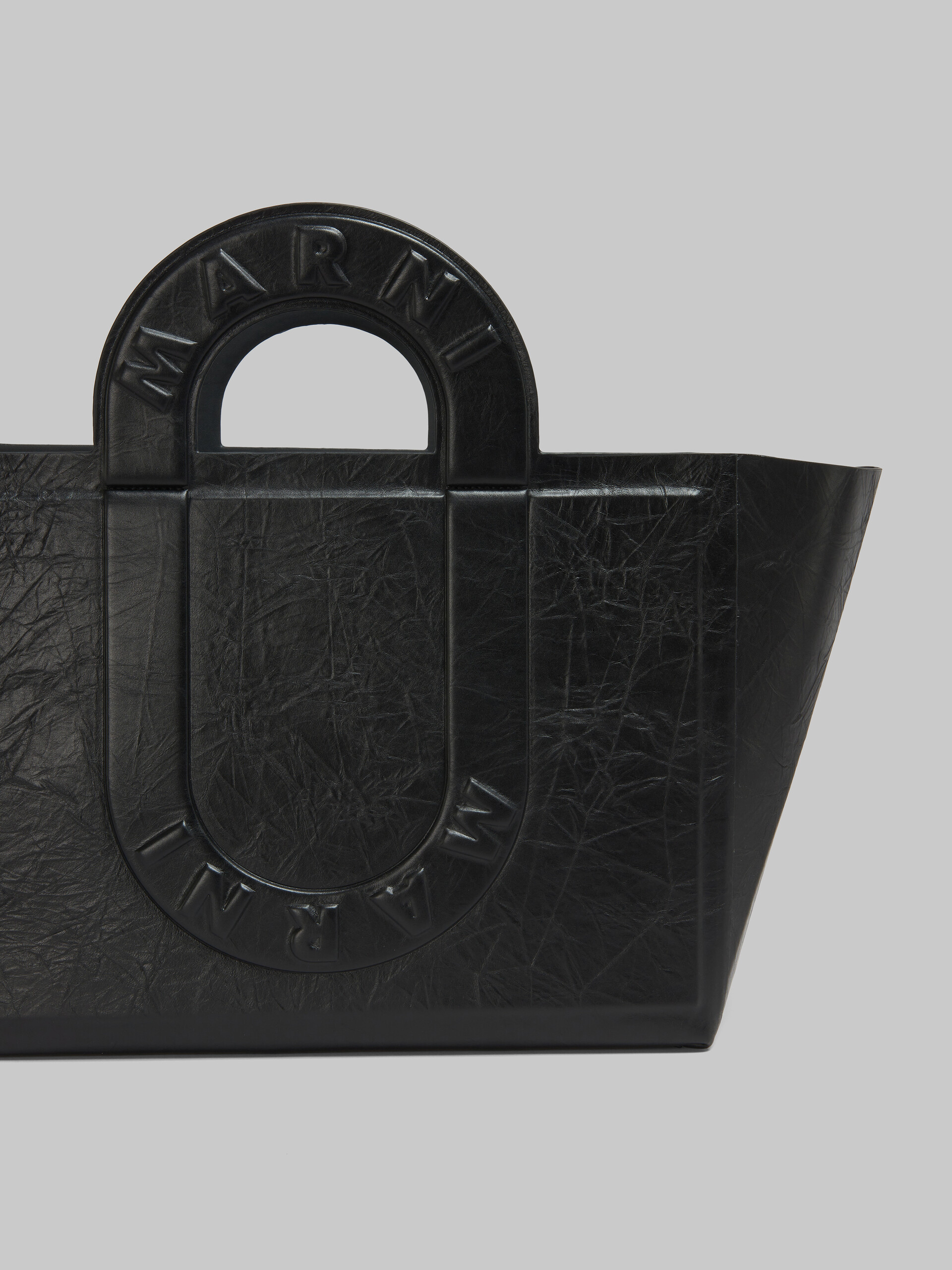 Black leather Sweedy medium tote bag | Marni