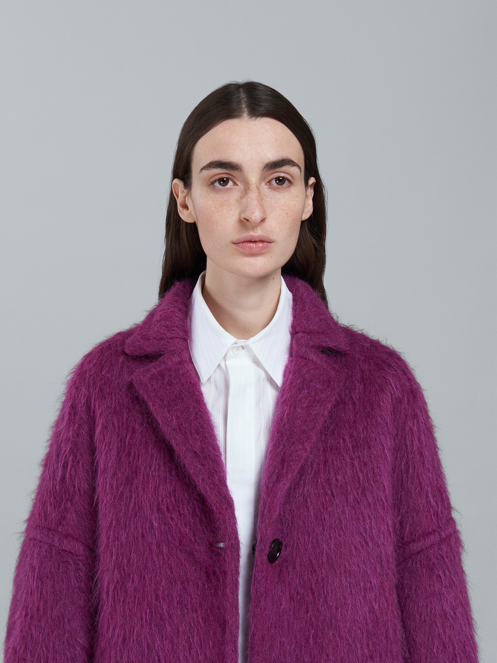 Reversible brushed wool coat - Coats - Image 4