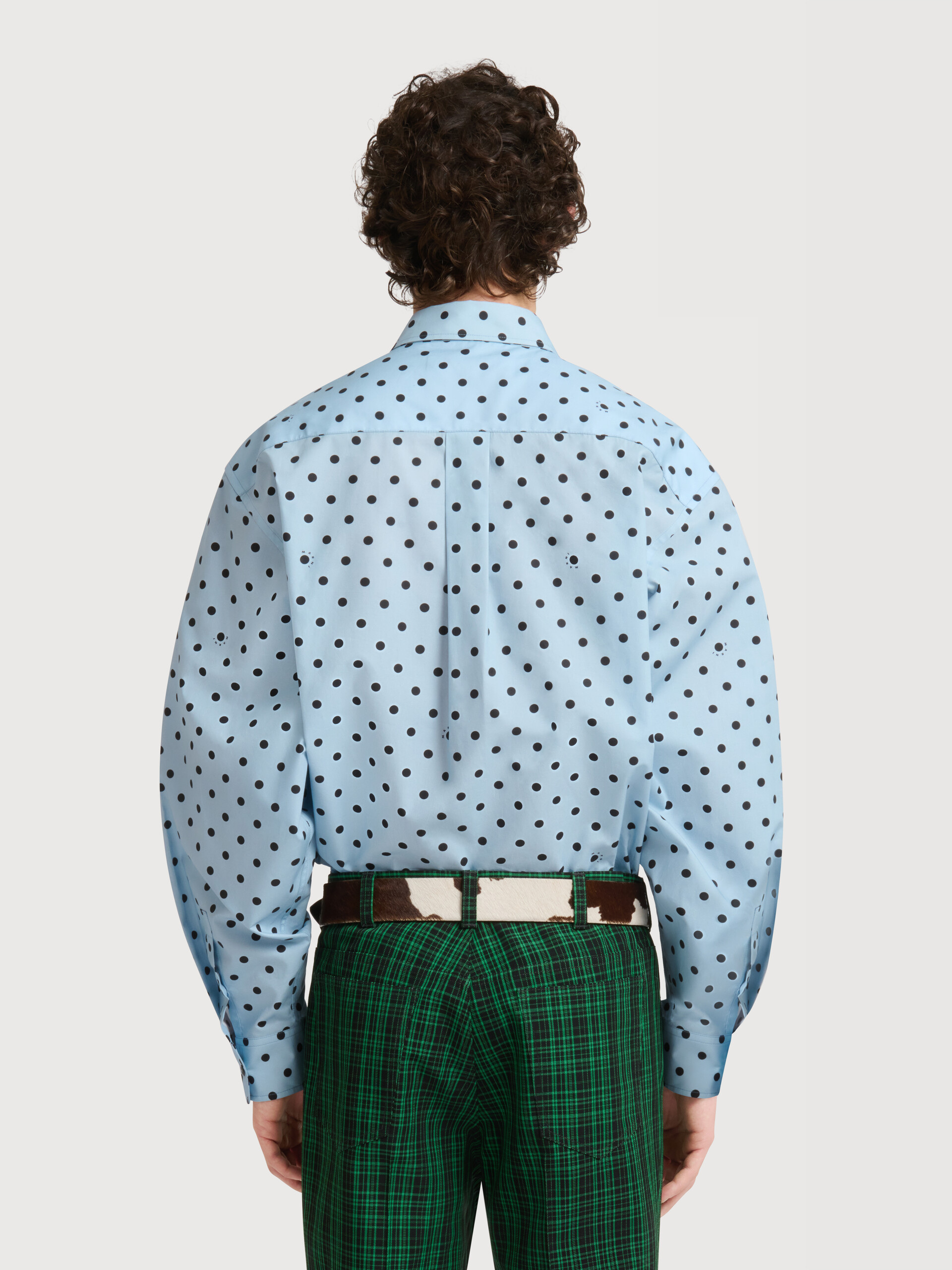 Light blue poplin shirt with Polka Rhythm print - Shirts - Image 4