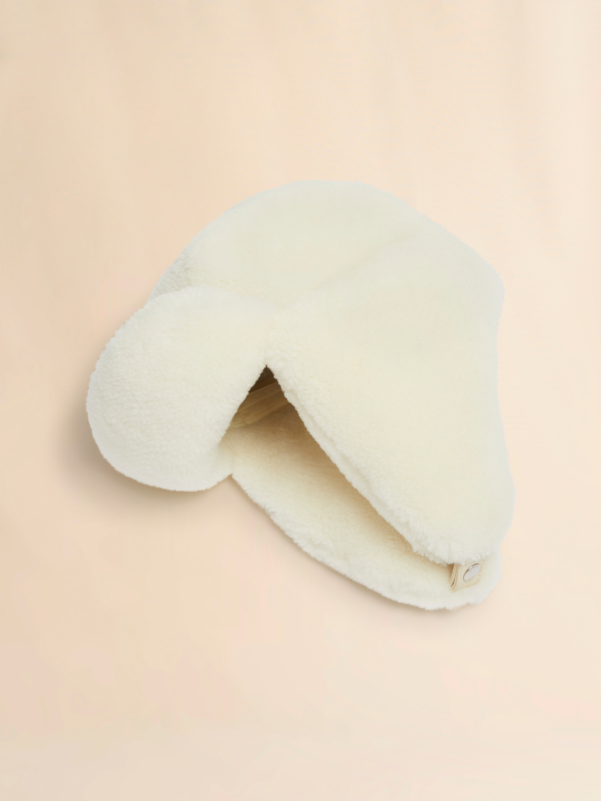 White shearling aviator hat - Hats - Image 4