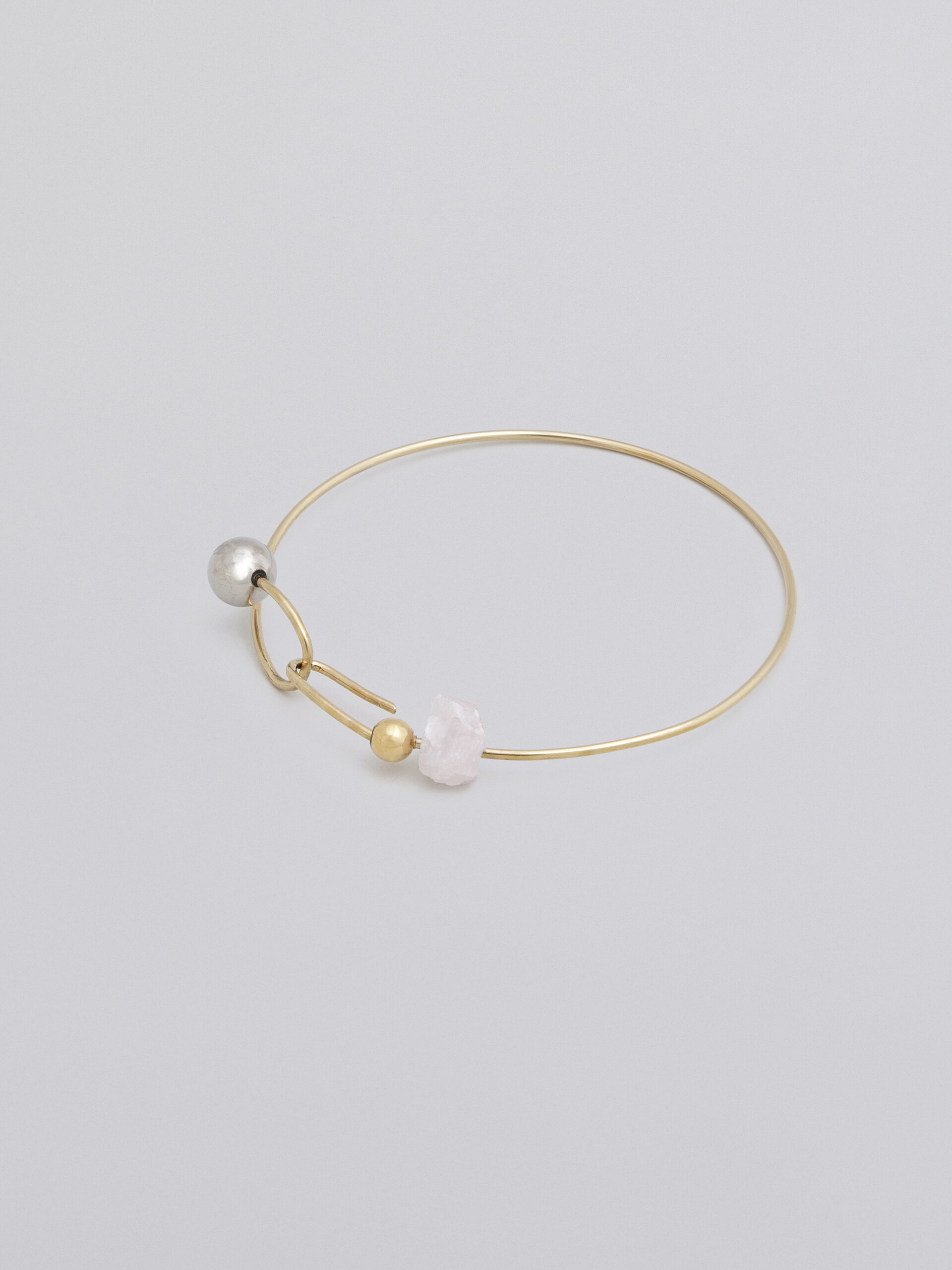 Gold-tone brass TEARS bracelet with quartz and metal sphere - Bracelets - Image 3