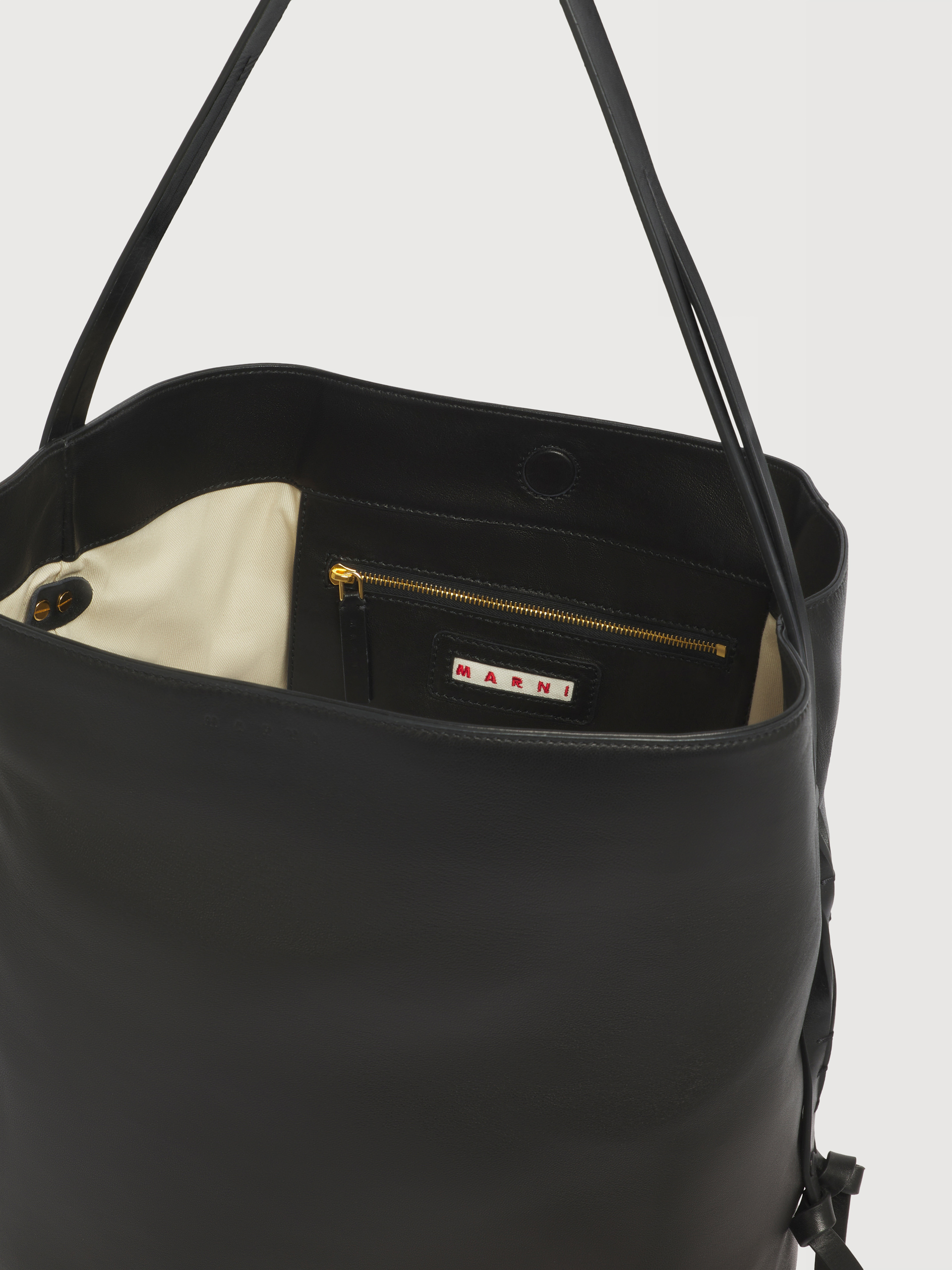 Black leather Pod 2.0 large hobo bag - Shoulder Bags - Image 3