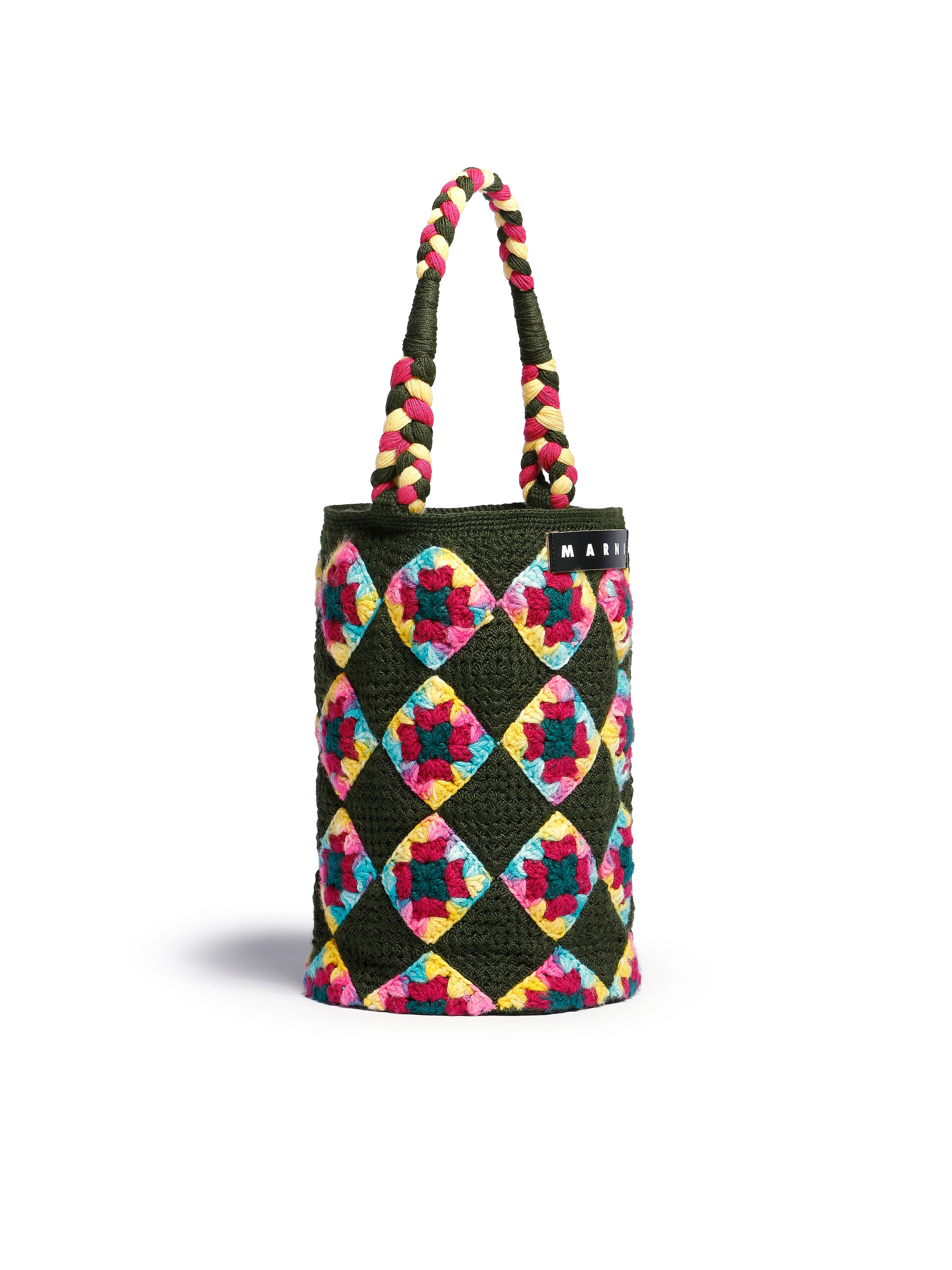 Large green Marni Market multicoloured crochet bag - Shopping Bags - Image 2