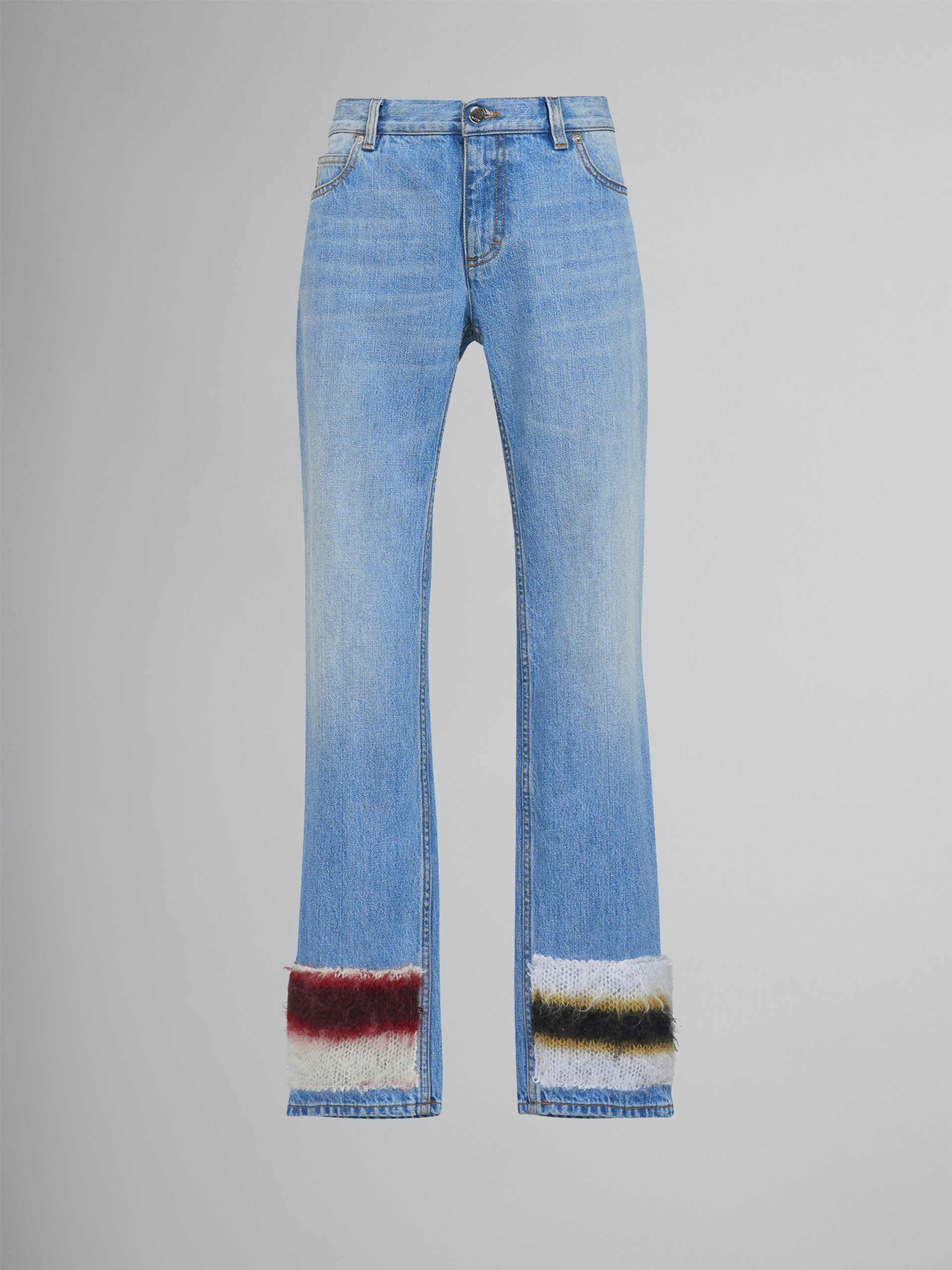 Mohair and denim cropped trousers - Pants - Image 1