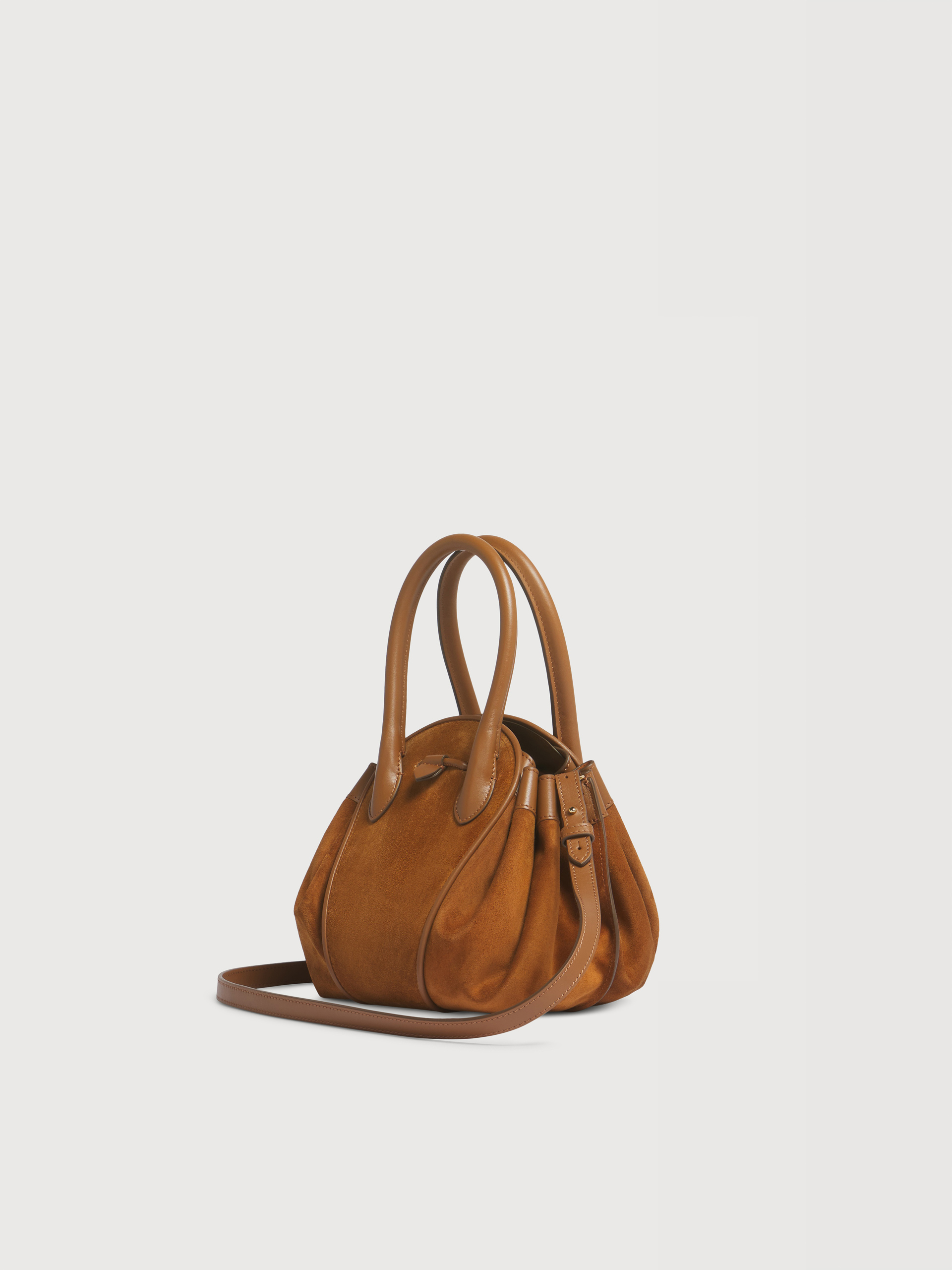 Brown suede Tulipea small handbag - Shoulder Bags - Image 2
