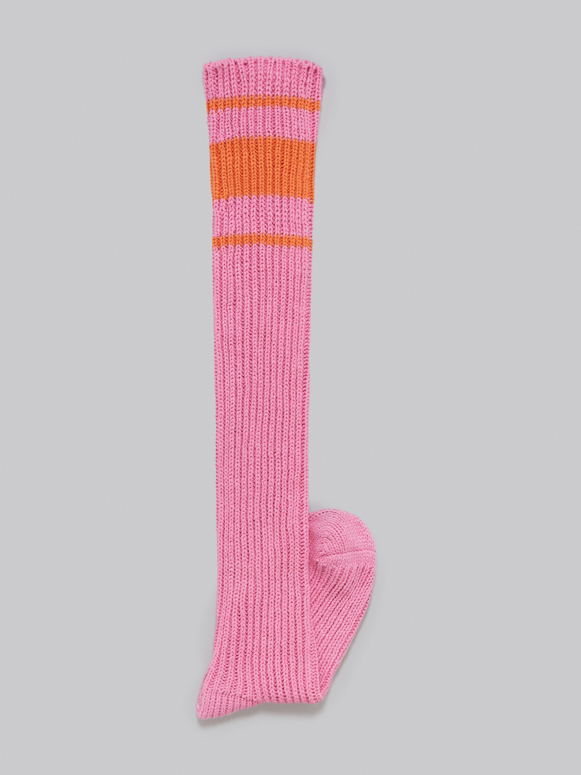 Pink cotton knee-length socks - Socks - Image 2