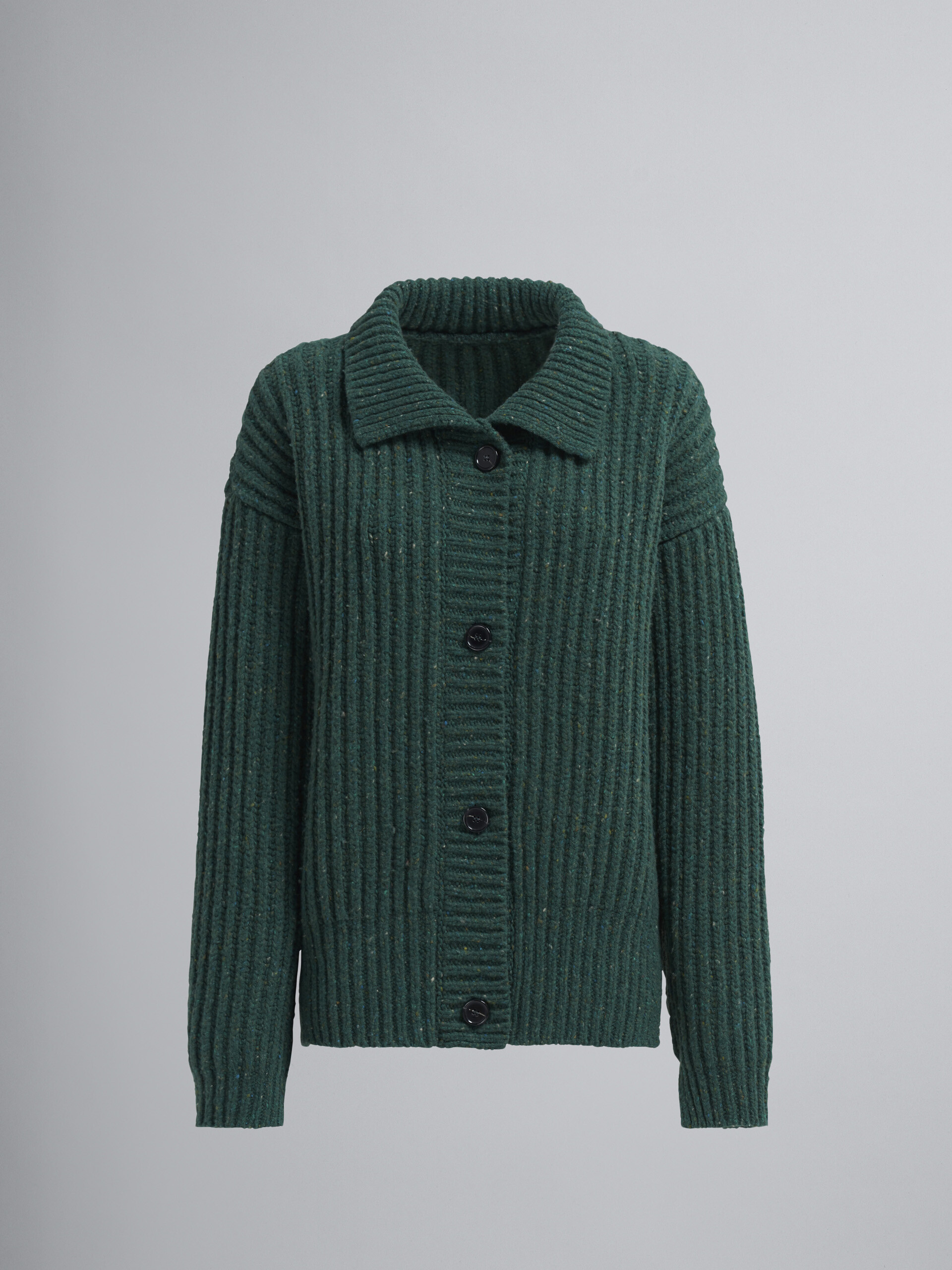 Cardigan in lana e viscosa riciclata infeltrita - Pullover - Image 1
