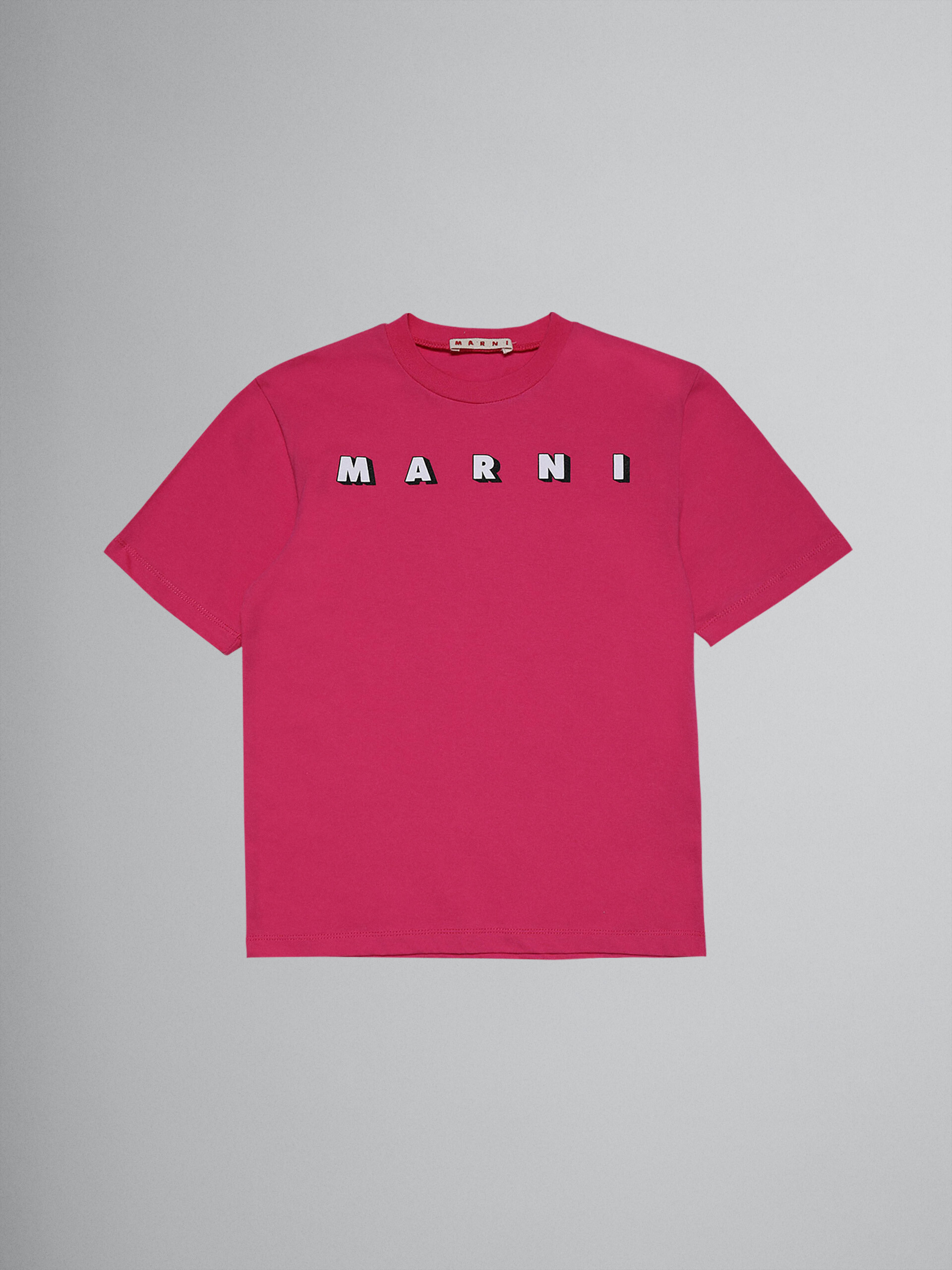 T-Shirt aus pinkfarbenem Baumwolljersey mit Logo - T-shirts - Image 1