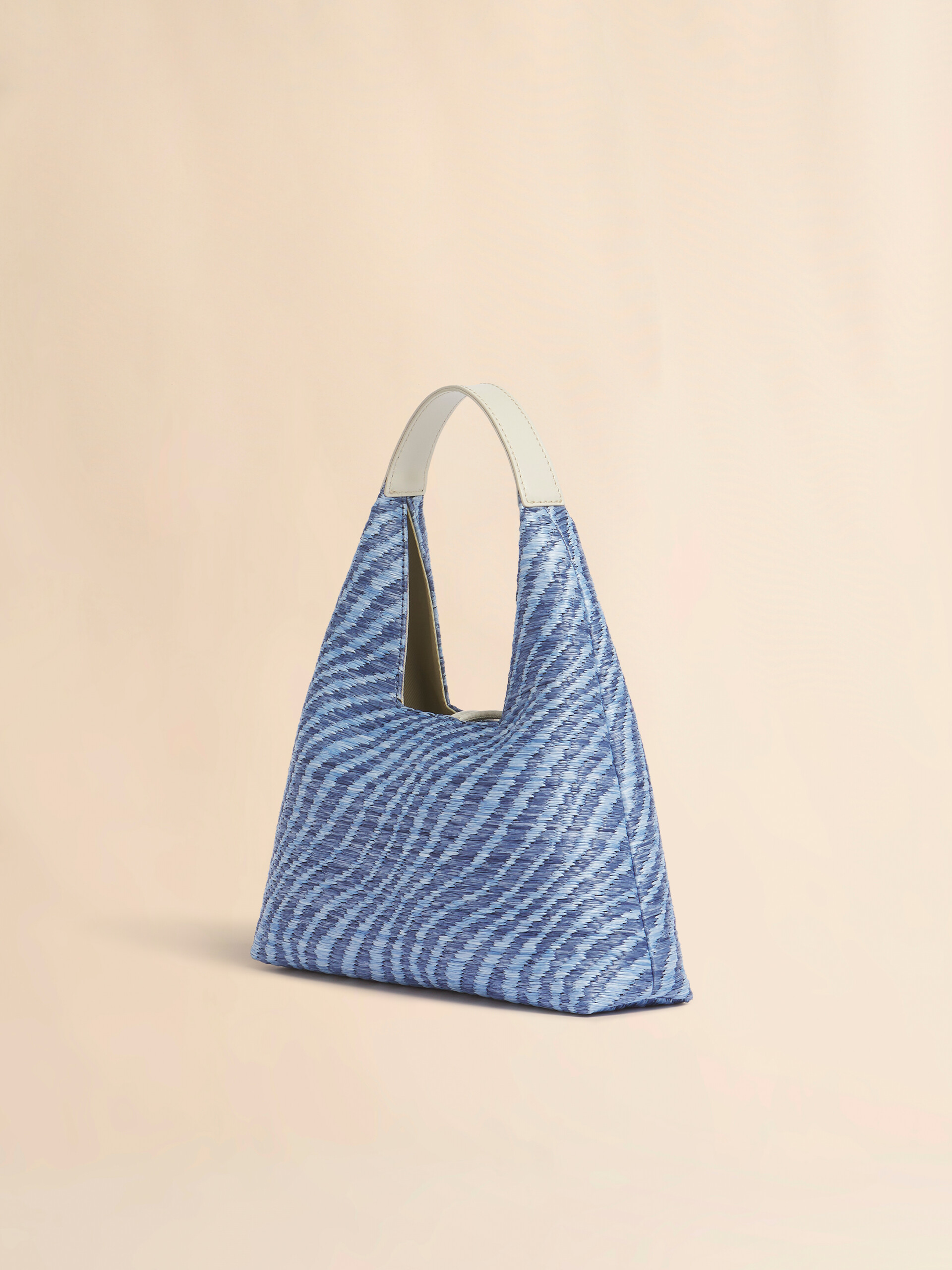 ブラック 波模様のラフィアエフェクト Trapeze ミニトップハンドルバッグ - ハンドバッグ - Image 3