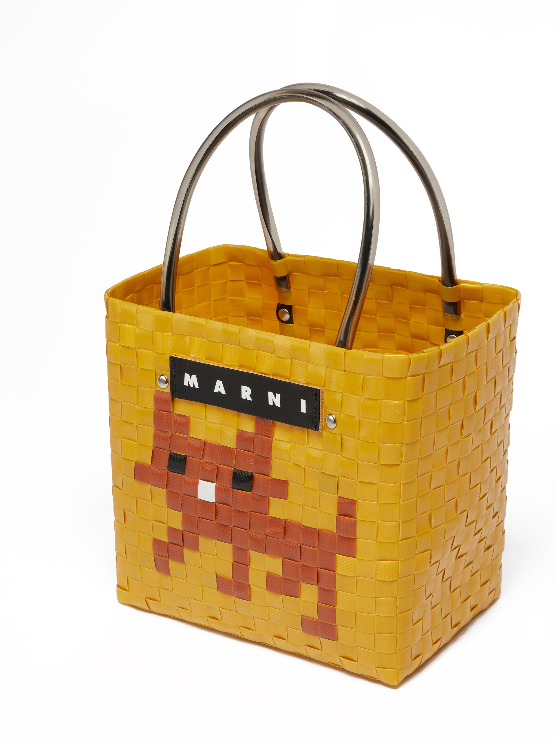 Bolso MARNI MARKET ANIMAL BASKET amarillo y marrón - Bolsos shopper - Image 4