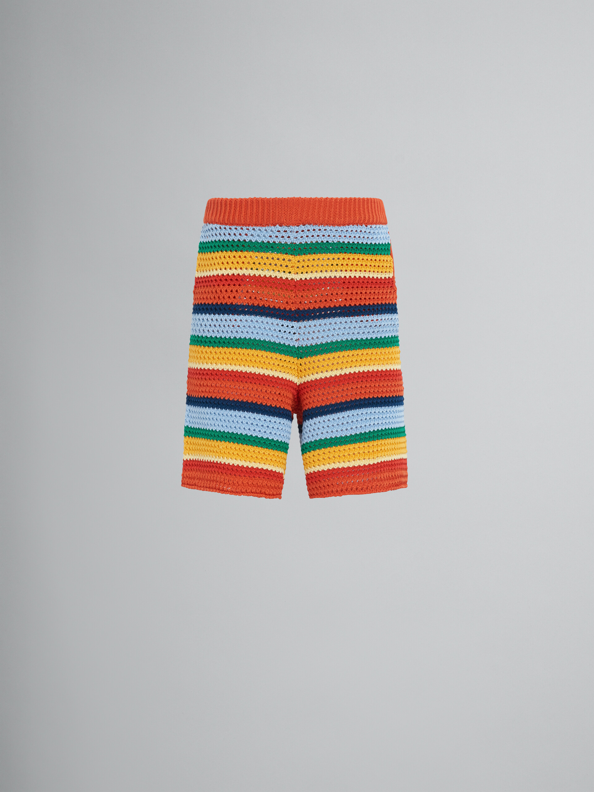 Marni x No Vacancy Inn - Multicolour cotton-knit bermuda shorts - Pants - Image 1