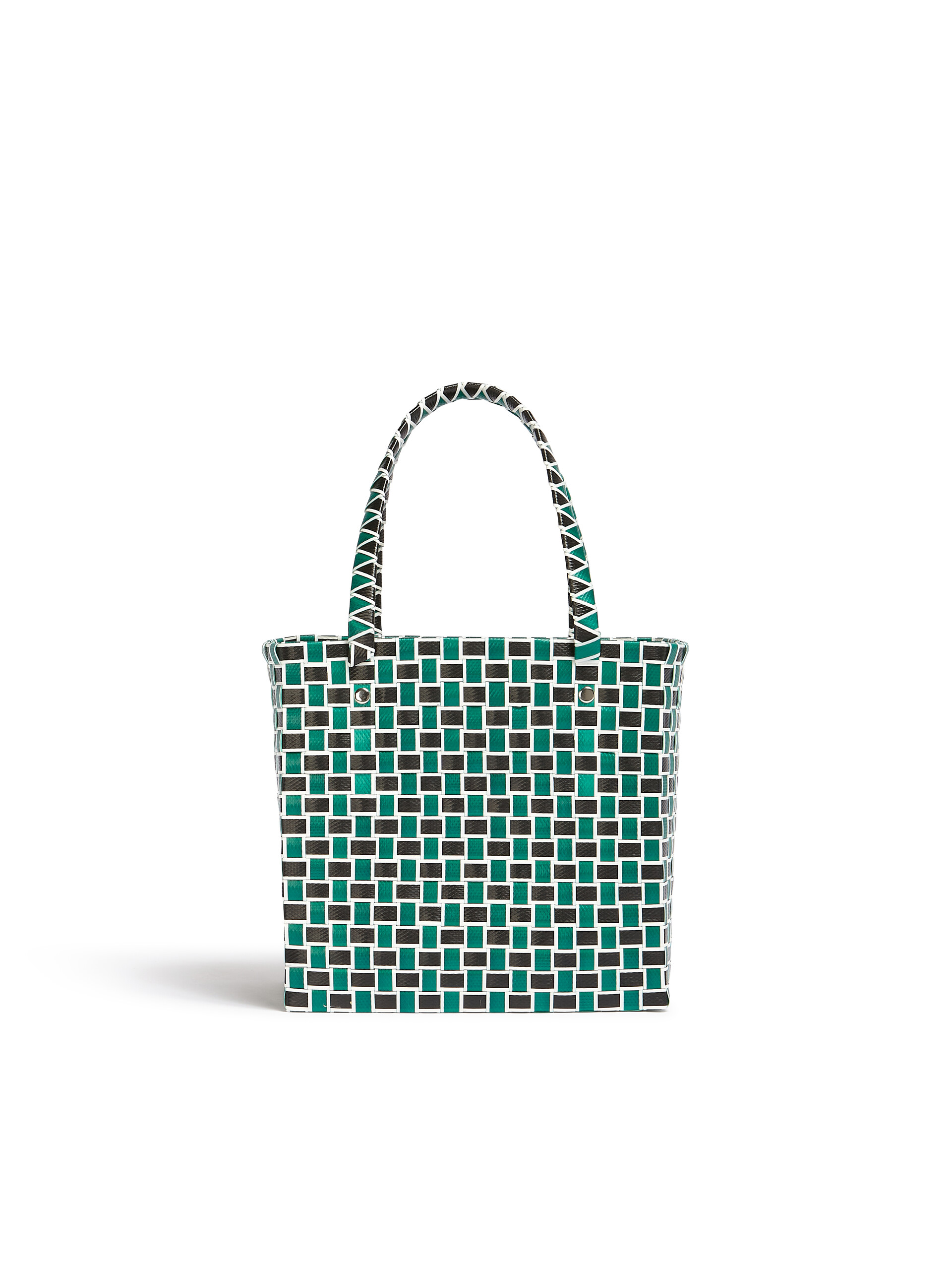 MARNI MARKET FLOWER MINI BASKET bag in green butterfly motif - Bags - Image 3