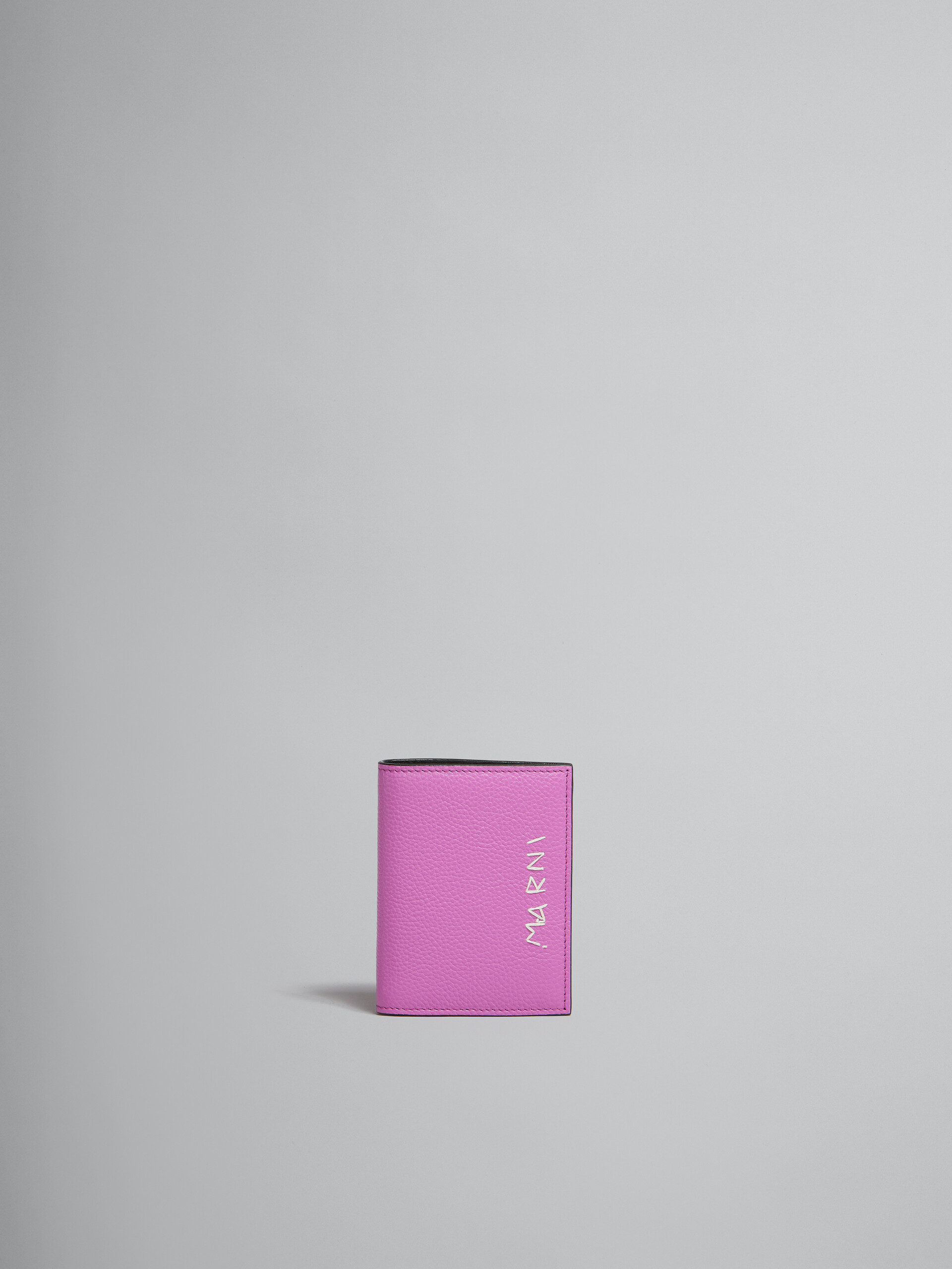 Portafoglio bi-fold in pelle rosa con impunture Marni - Portafogli - Image 1