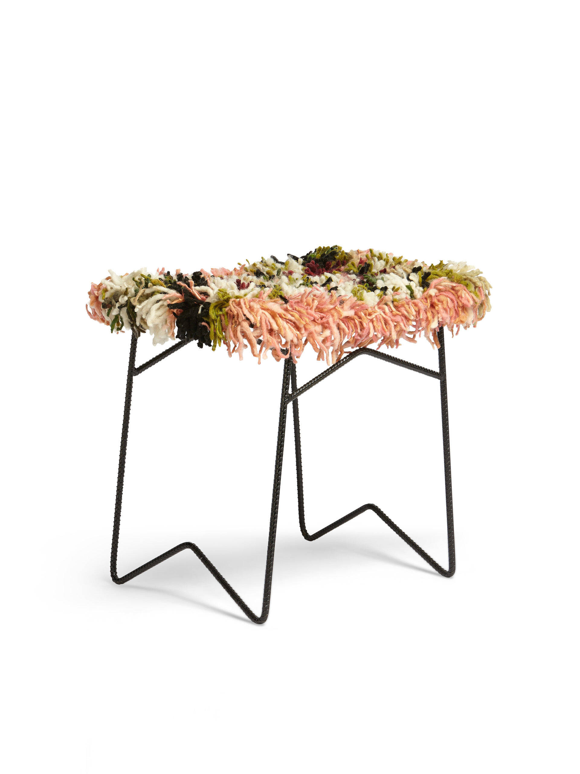 MARNI MARKET stool in iron multicolor black wool - Furniture - Image 2