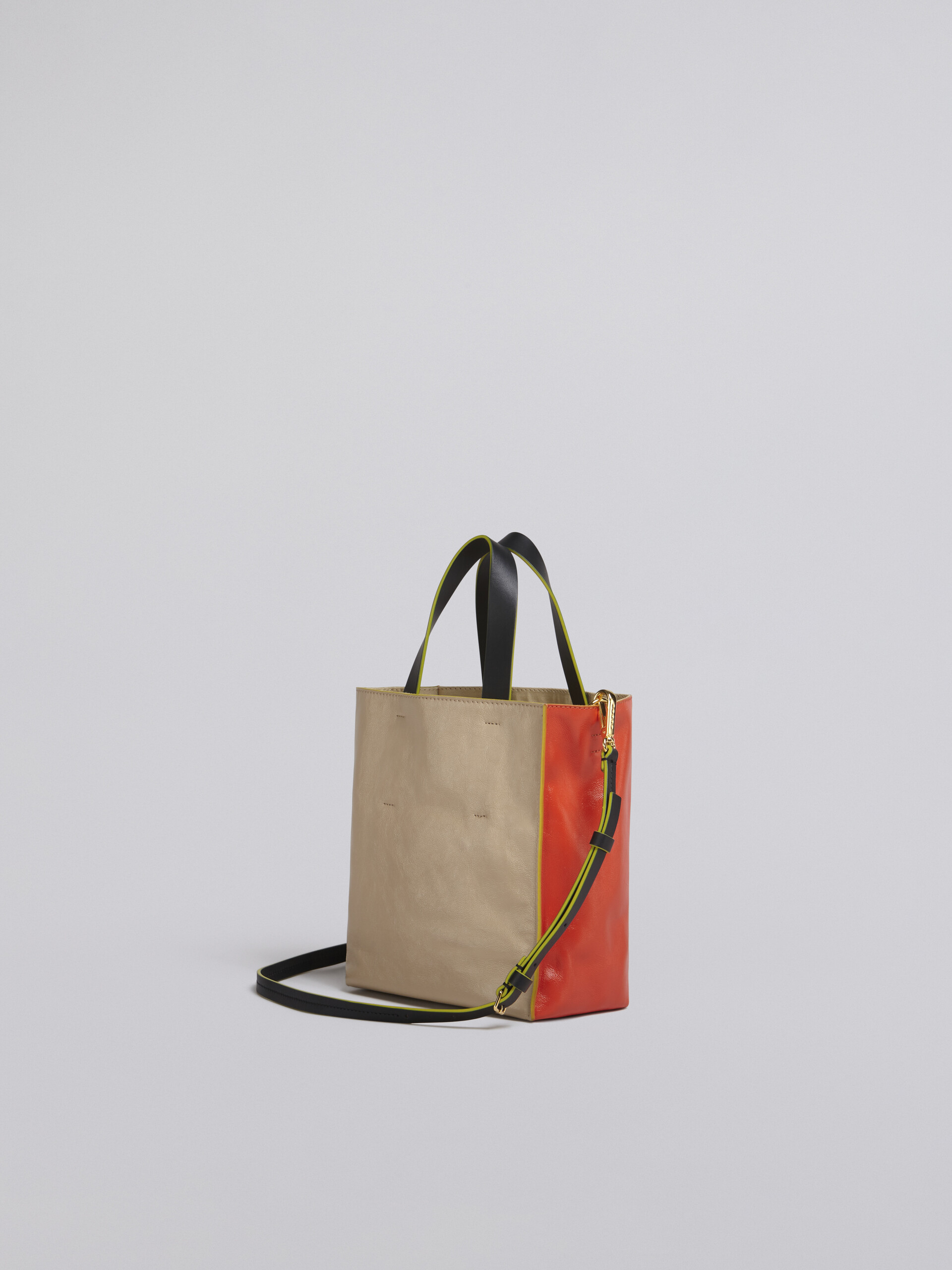 MUSEO SOFT mini bag in beige and orange leather - Shopping Bags - Image 2