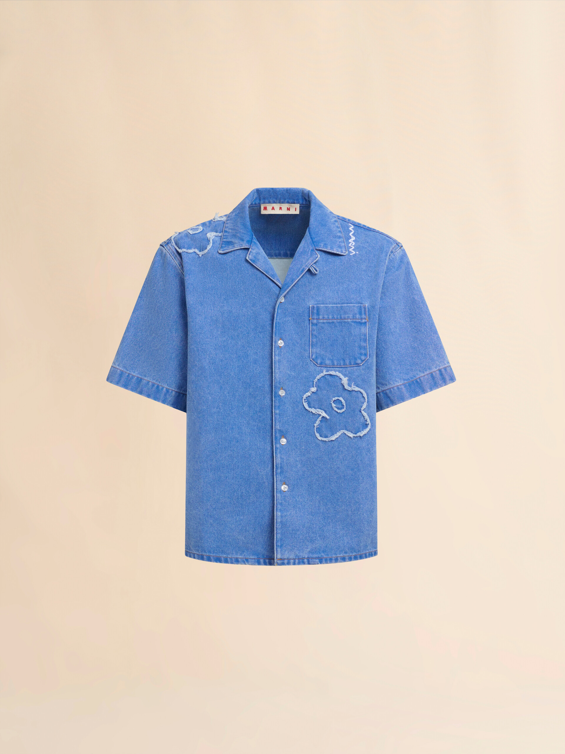 Light blue bowling shirt with Dillies patch details - Shirts - Image 1