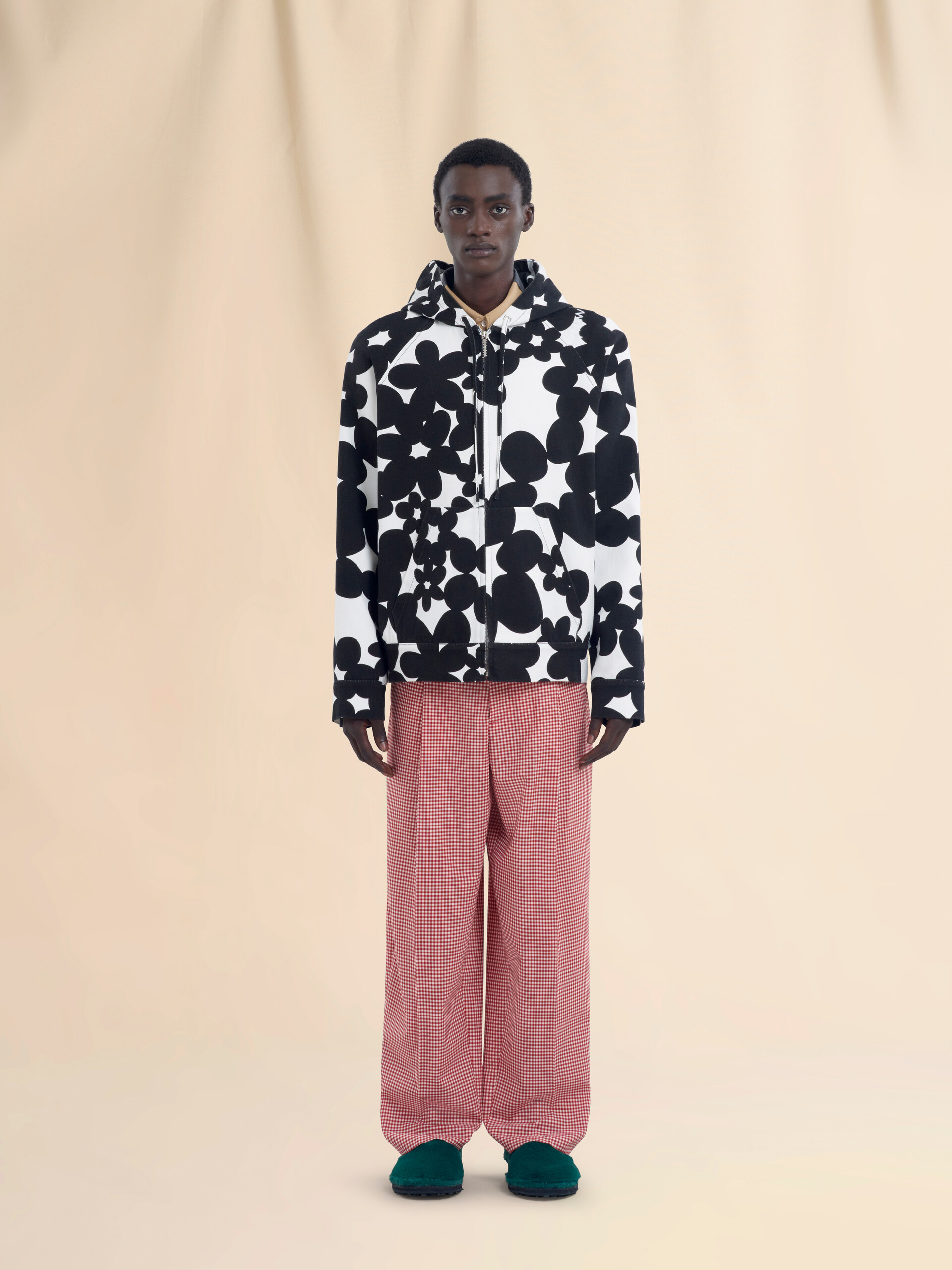 Cotton hoodie with black and white Dillies print - Jackets - Image 2
