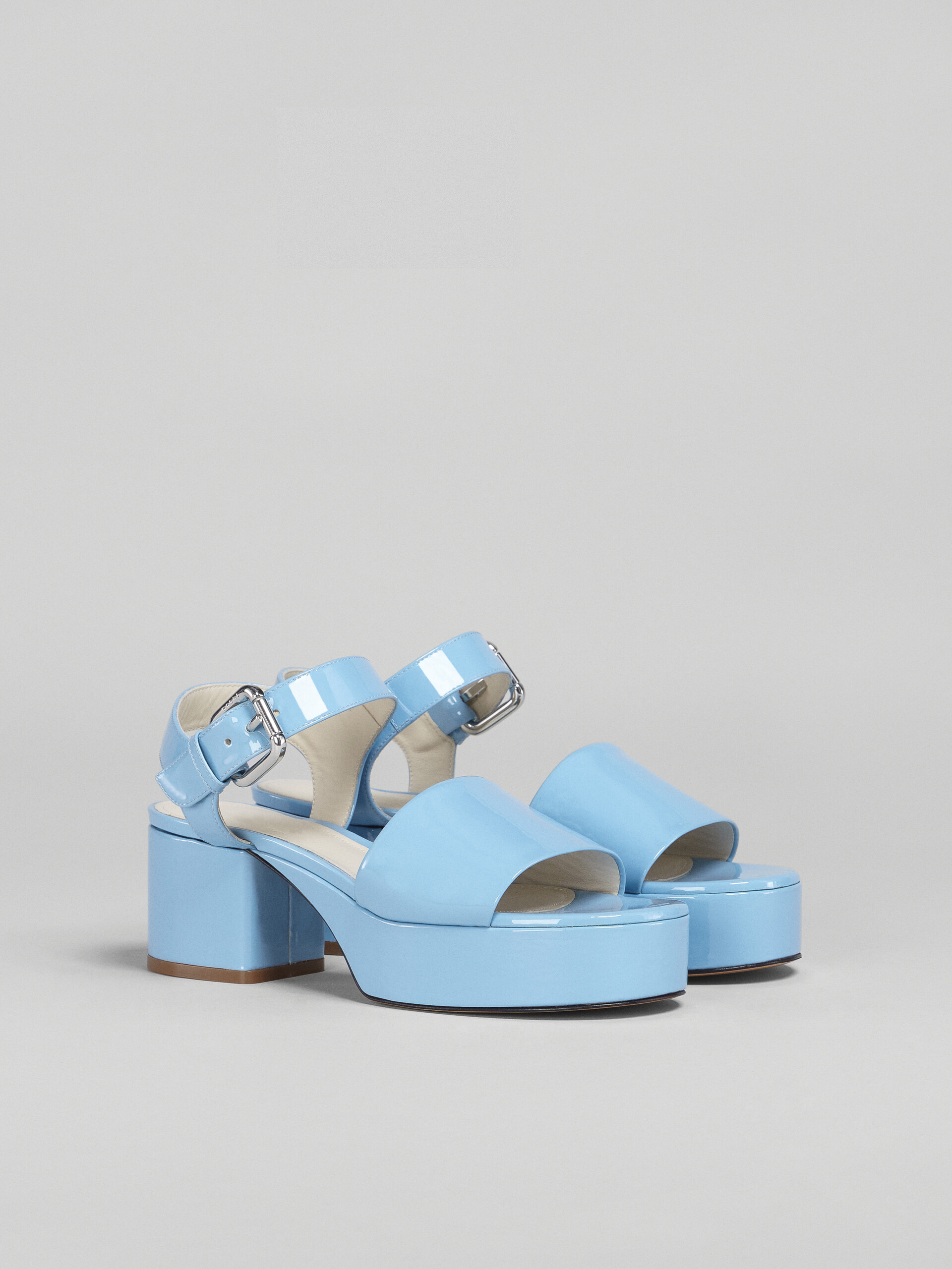 Pale blue patent leather sandal - Sandals - Image 2