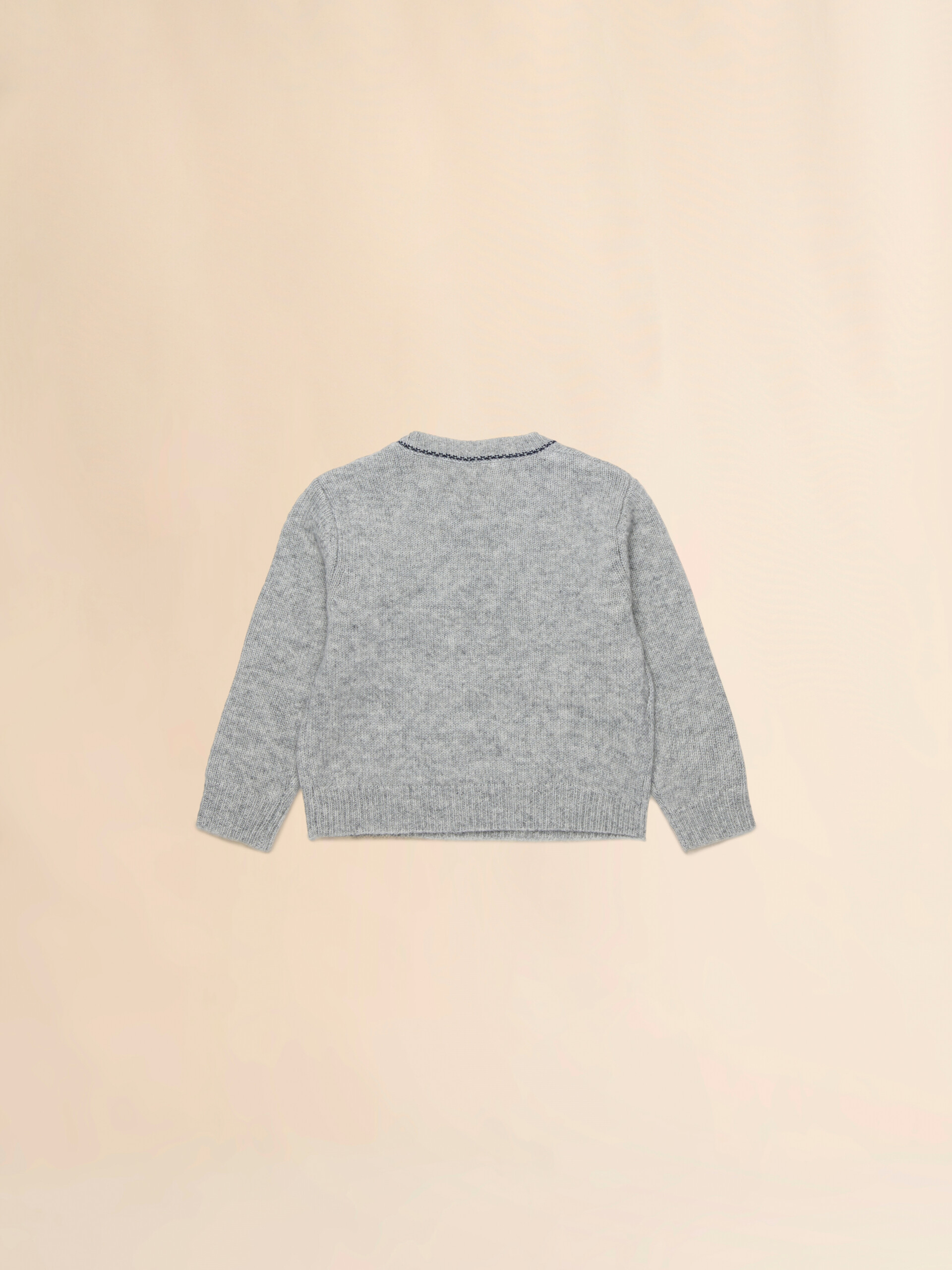 Deep blue wool-cashmere sweater with cursive logo - Knitwear - Image 2