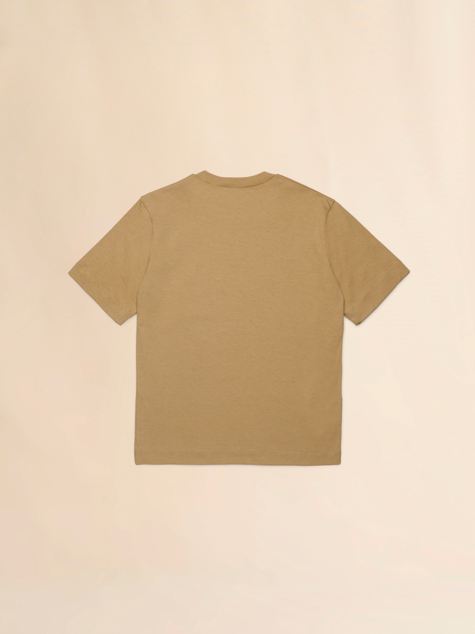 Beige cotton T-shirt with embroidered logo - T-shirts - Image 2