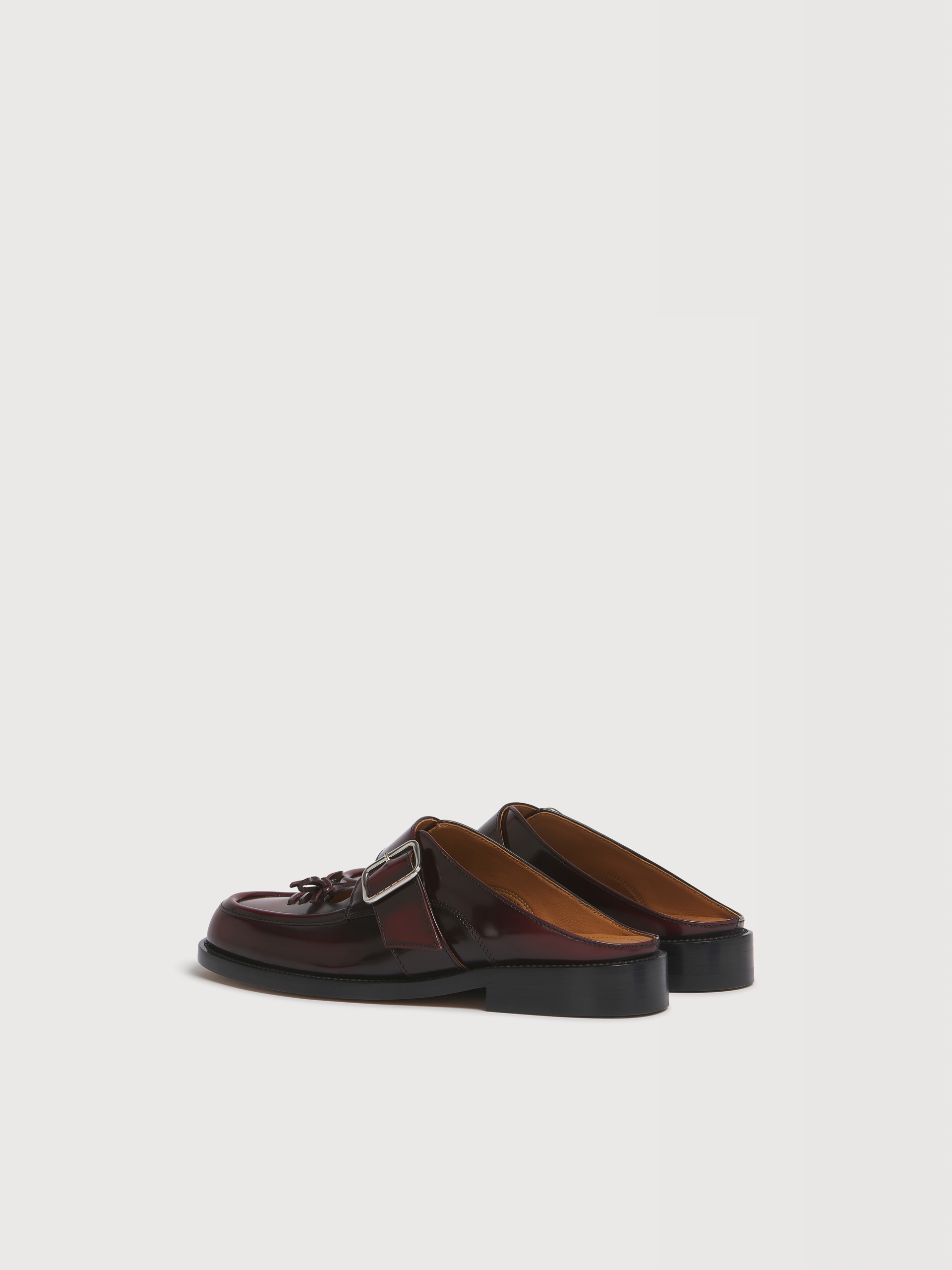 Burgundy leather buckle sabot - Sandals - Image 3