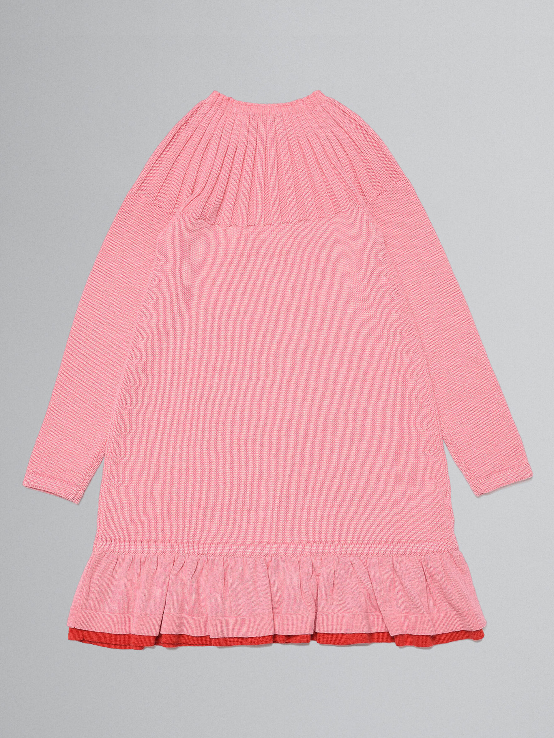Pink jumper dress with flounce hem - Dresses - Image 2