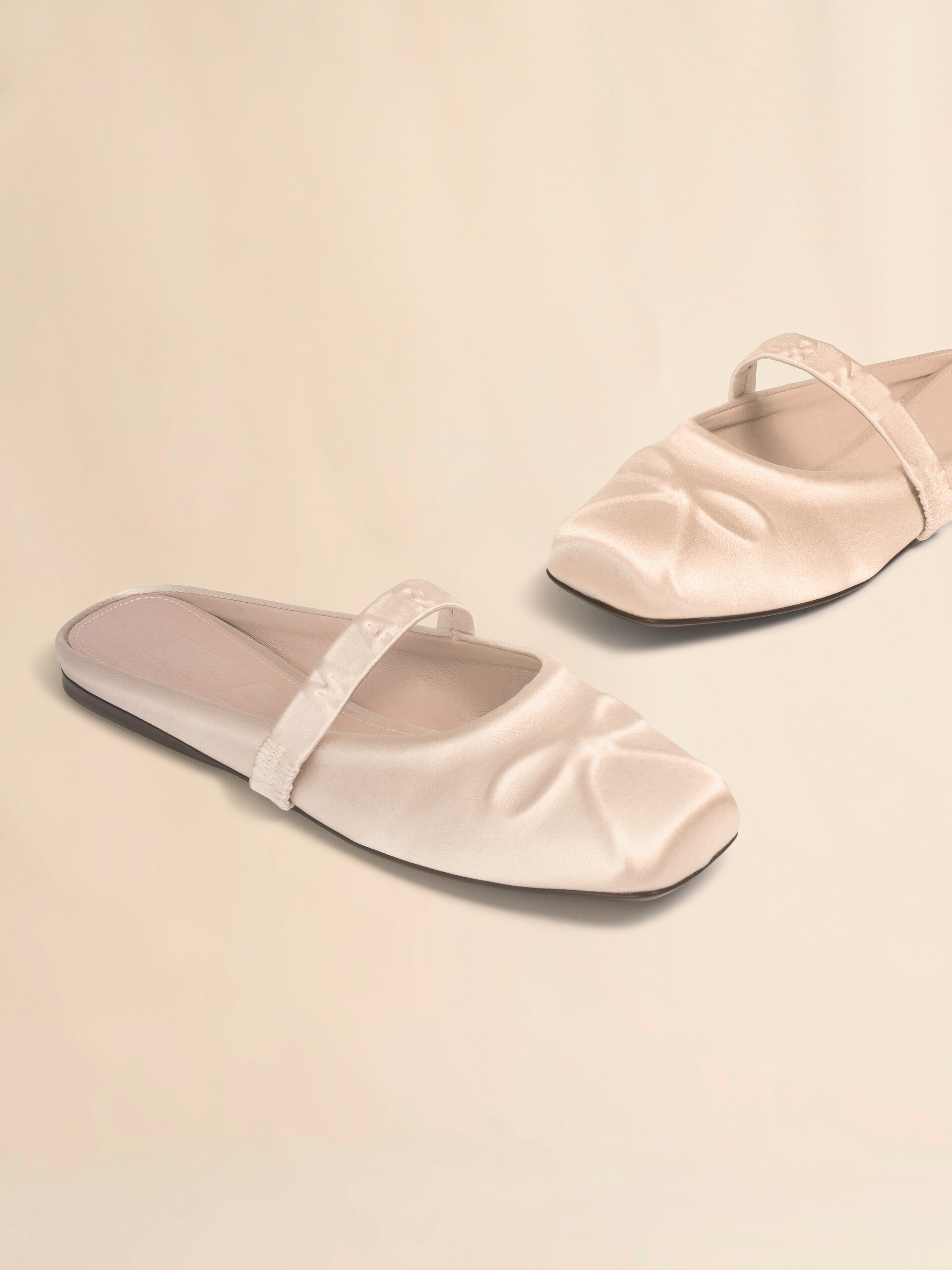 Light grey satin Little Bow sabot ballet flat - Ballet Shoes - Image 5