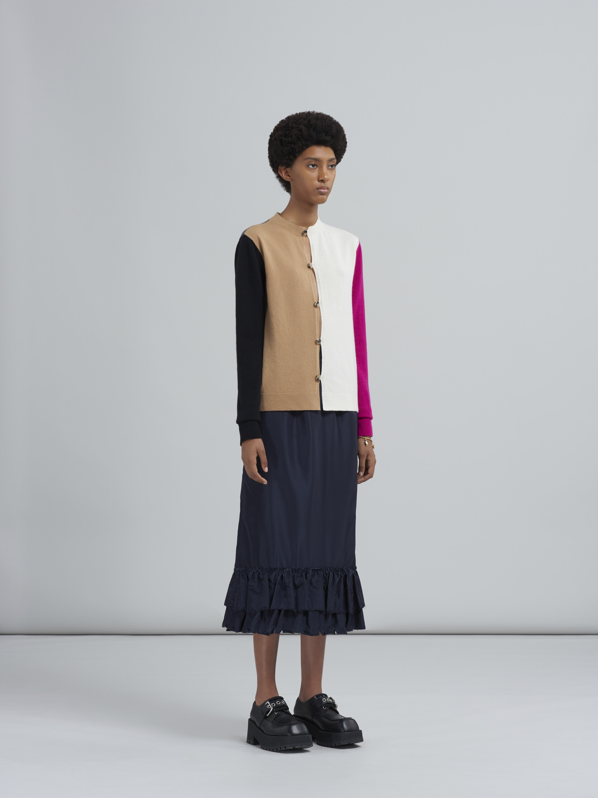 Cardigan in lana e cashmere a blocchi di colore - Pullover - Image 5