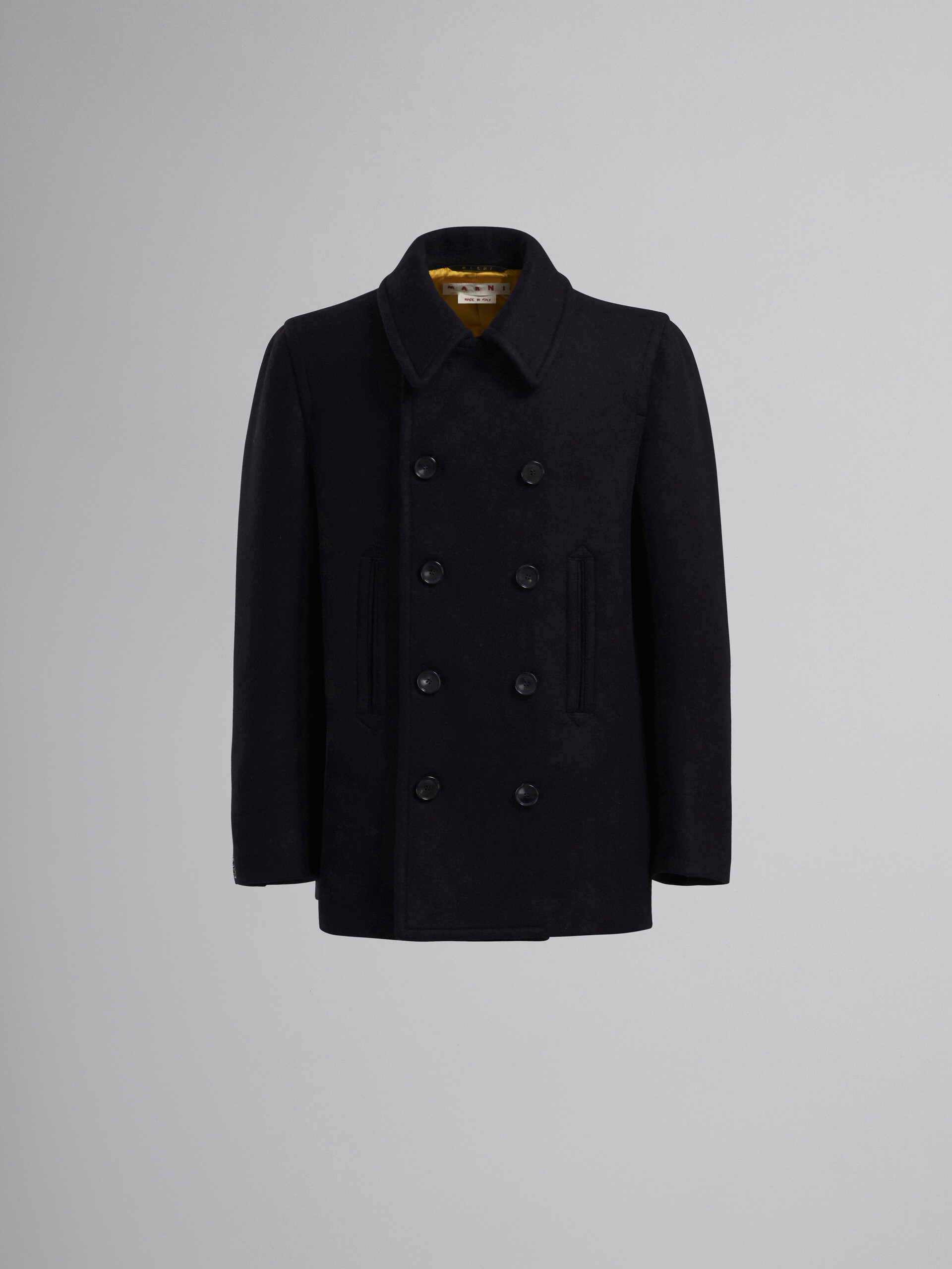 Black wool double-breasted peacoat - Jackets - Image 1