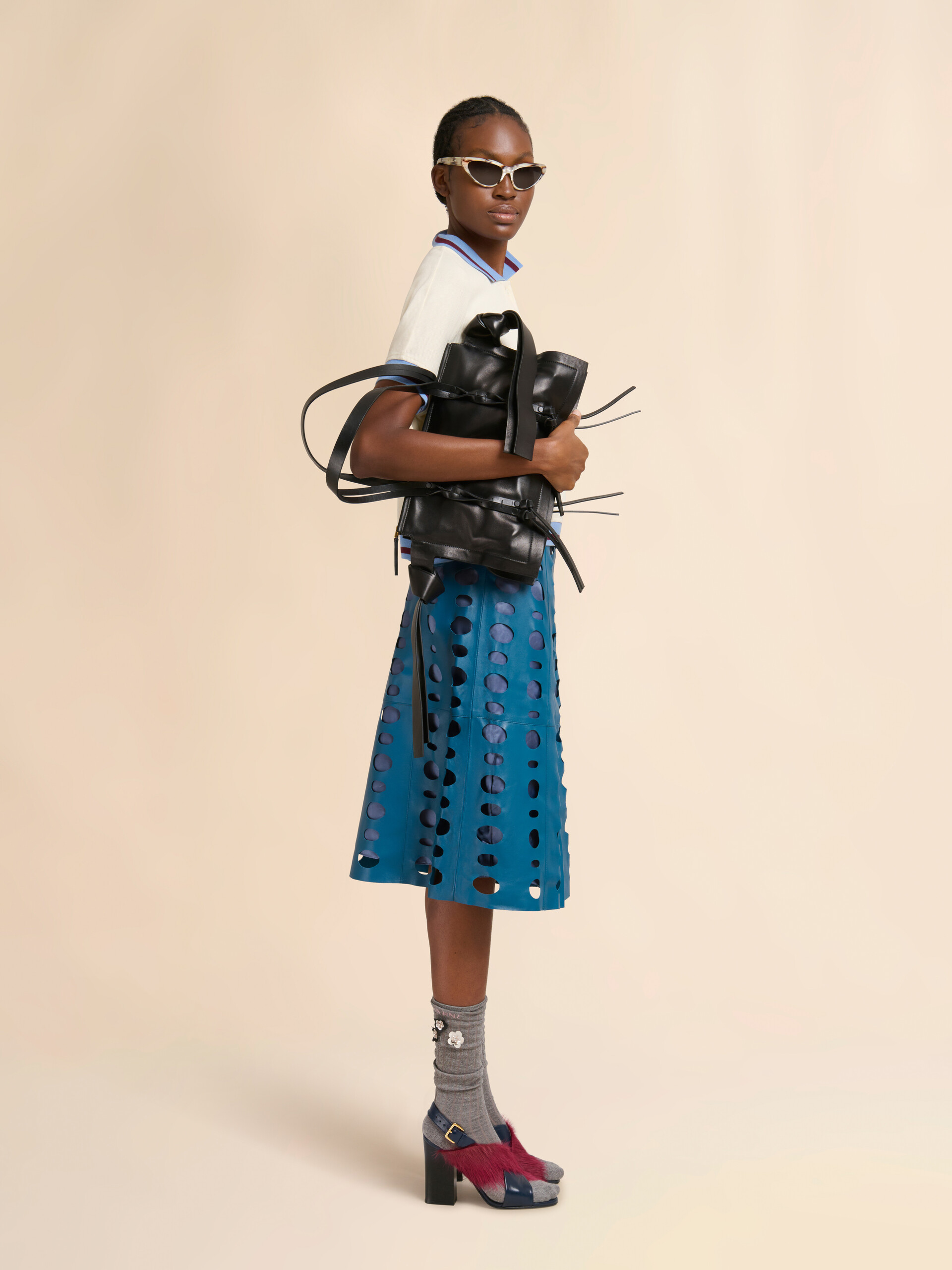 Cream piqué short-sleeved polo shirt - T-shirts - Image 5