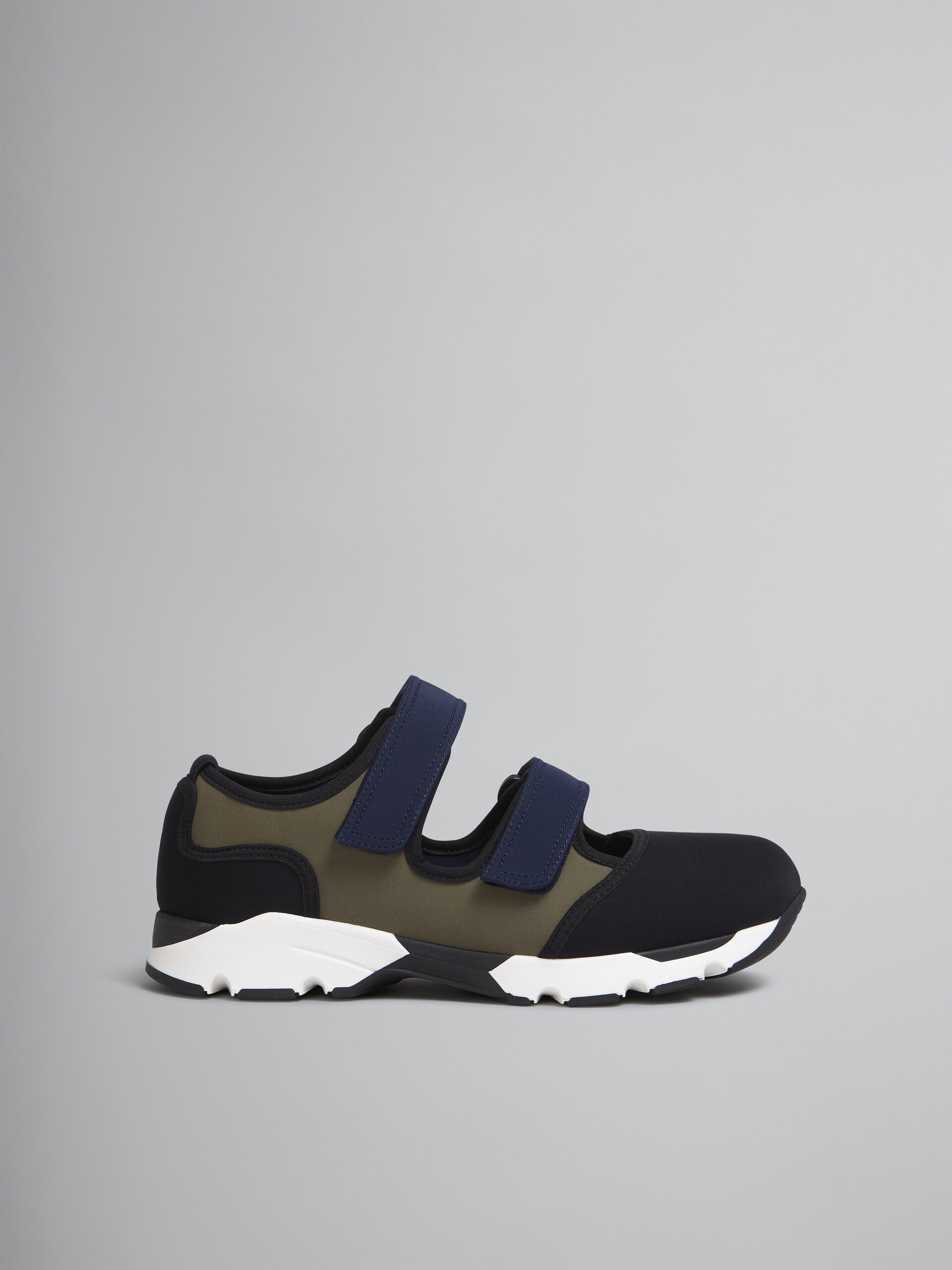 Broom violinist initial Black green and blue techno fabric sneakers | Marni