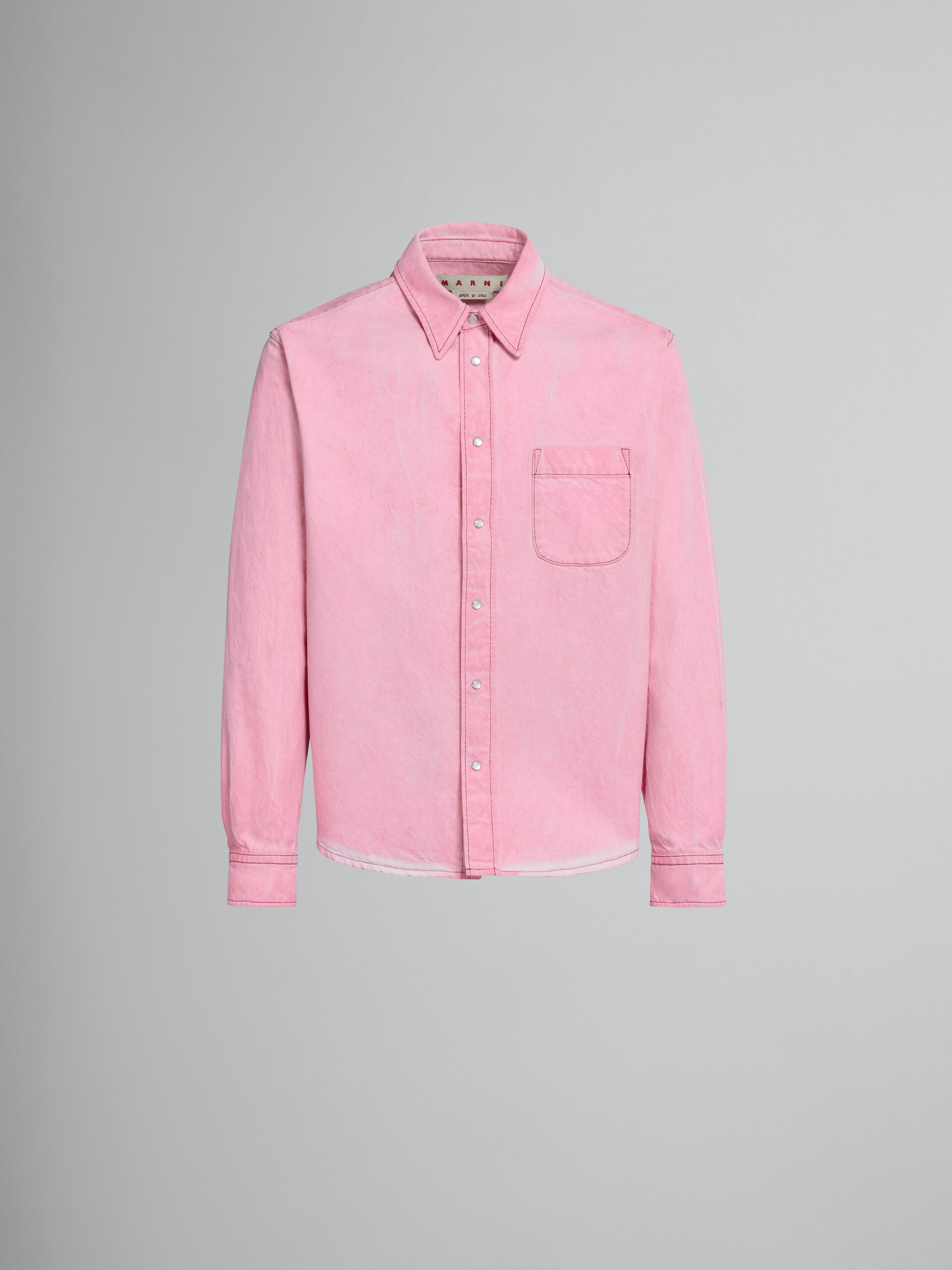 Pink cotton drill shirt - Shirts - Image 1