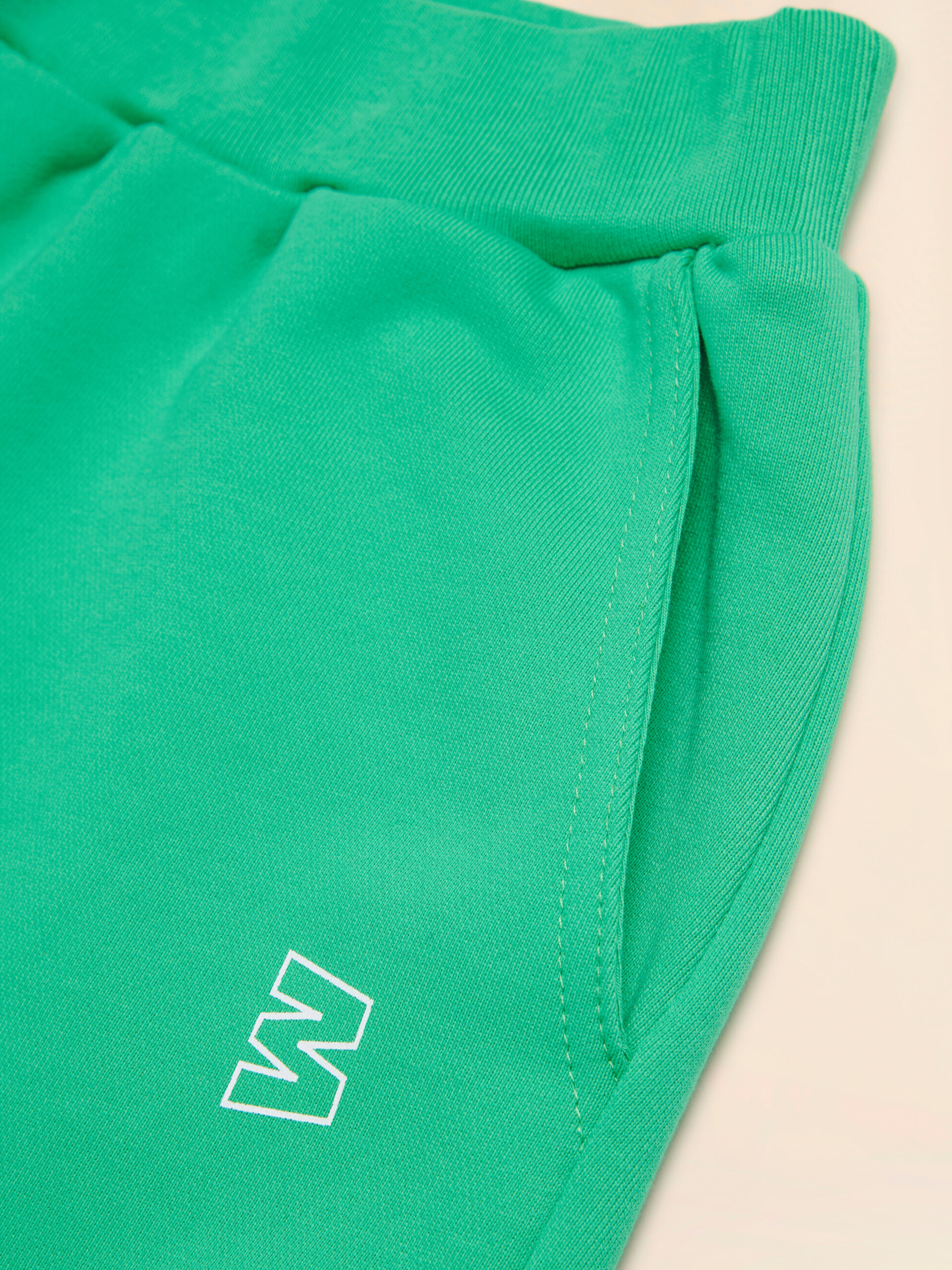 Green fleece shorts with logo - Pants - Image 4