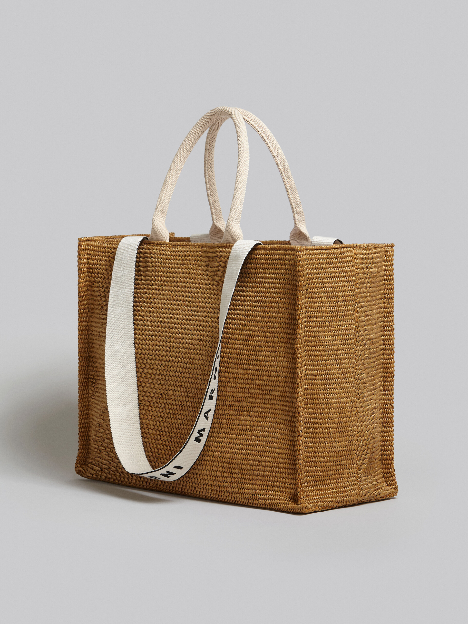 Bey tote Bag in brown raffia - Shopping Bags - Image 3