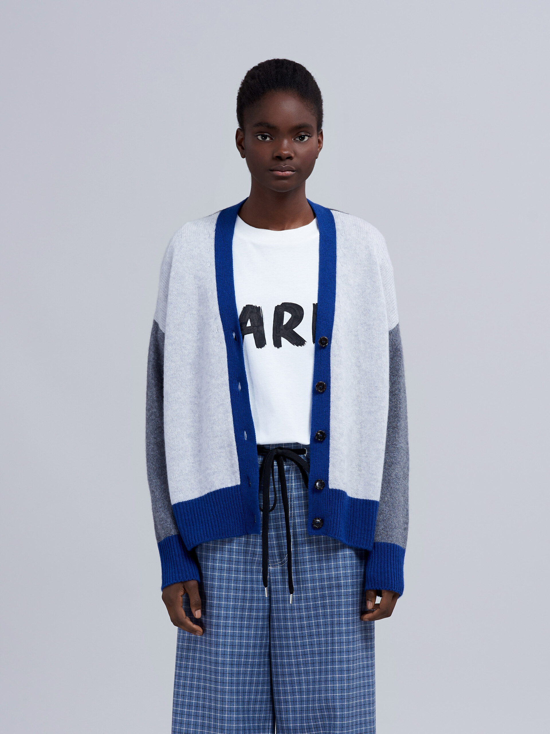 Iconic cashmere colourblock cardigan 